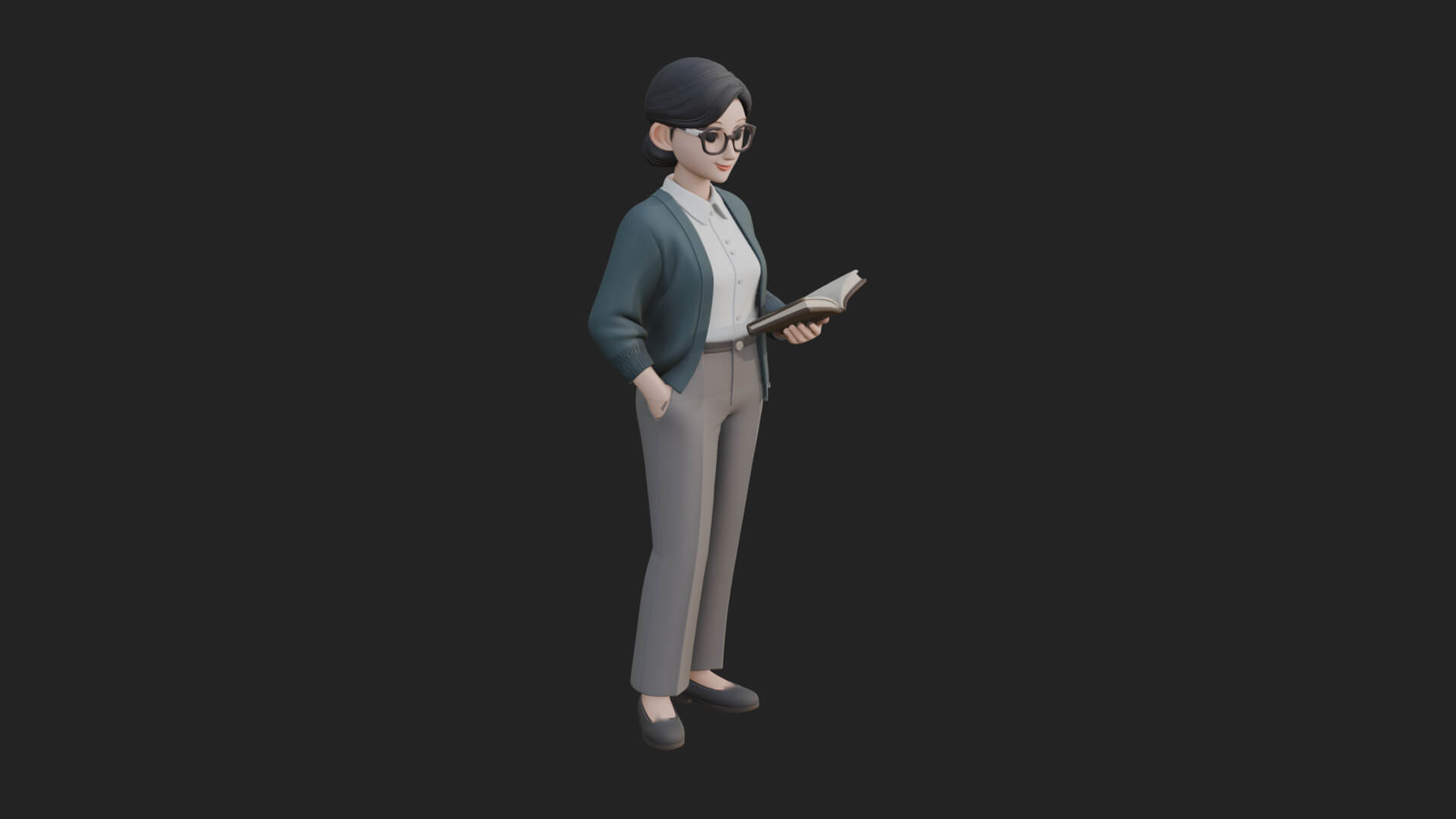 Teacher Woman Statue Design 4 3D Print Model 3D Model