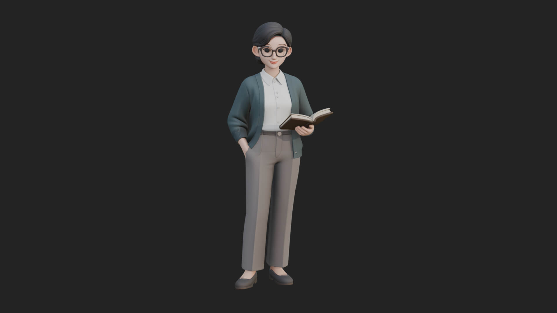 Teacher Woman Statue Design 4 3D Print Model 3D Model