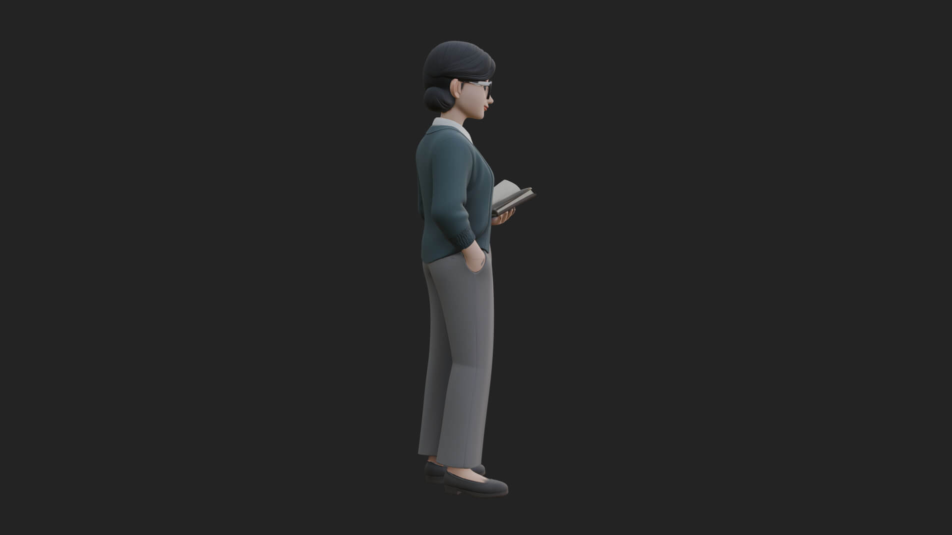 Teacher Woman Statue Design 4 3D Print Model 3D Model