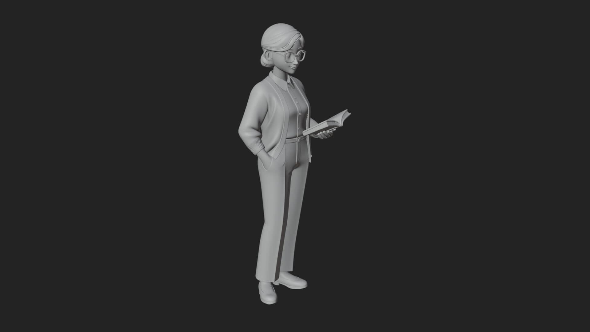 Teacher Woman Statue Design 4 3D Print Model 3D Model