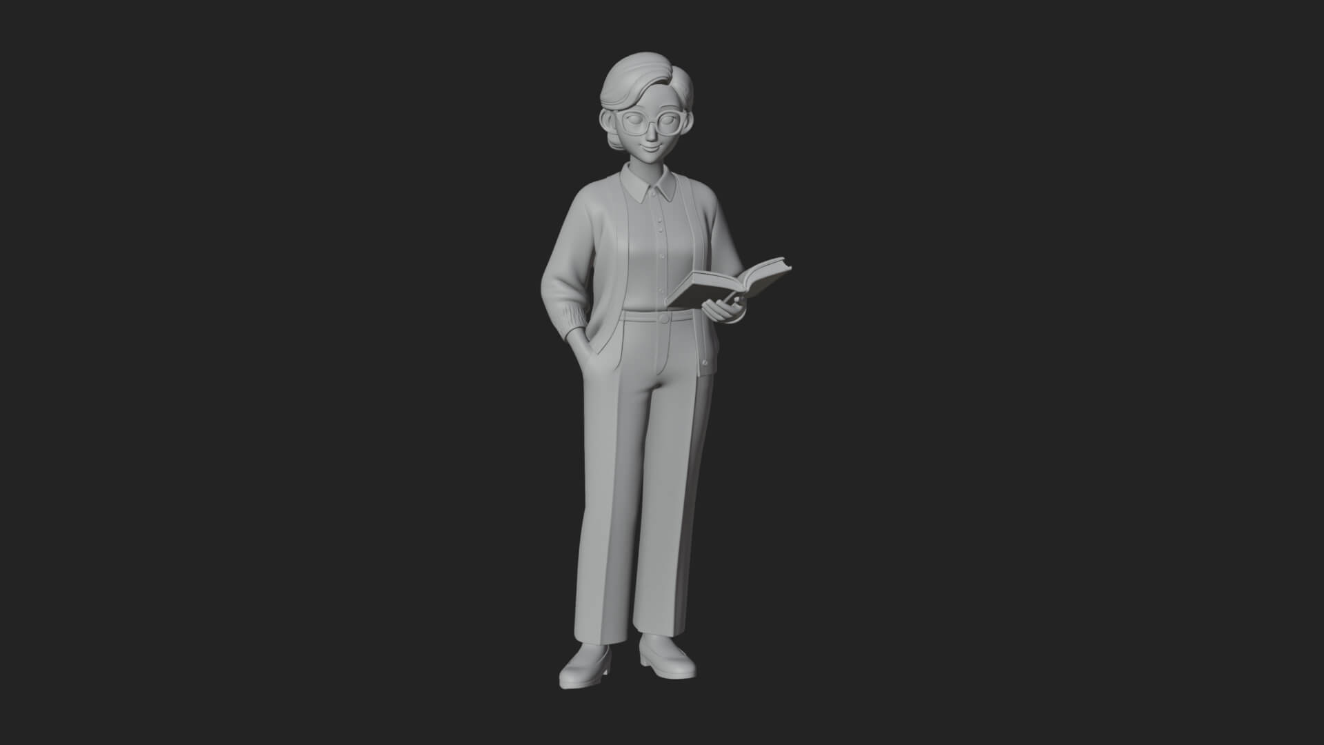 Teacher Woman Statue Design 4 3D Print Model 3D Model