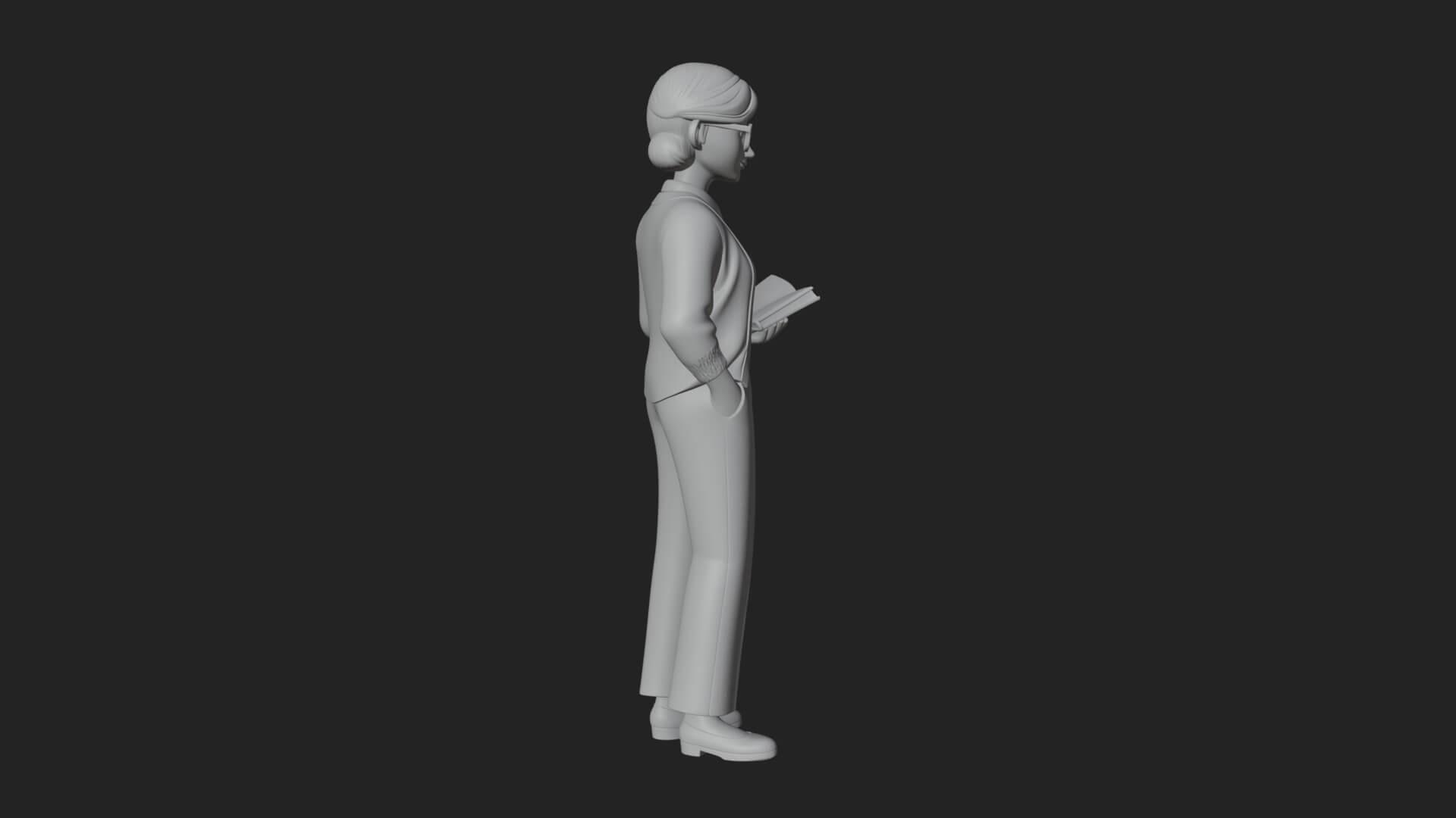 Teacher Woman Statue Design 4 3D Print Model 3D Model