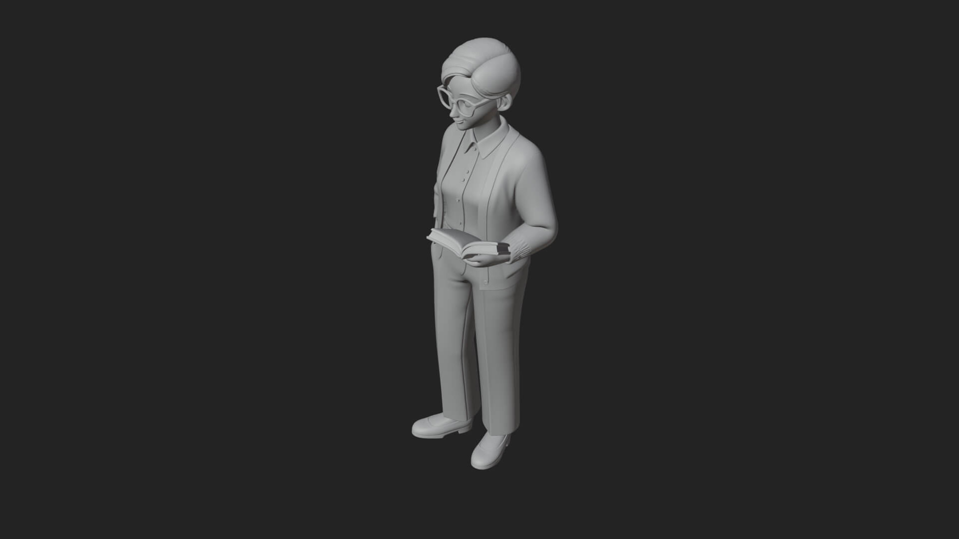 Teacher Woman Statue Design 4 3D Print Model 3D Model