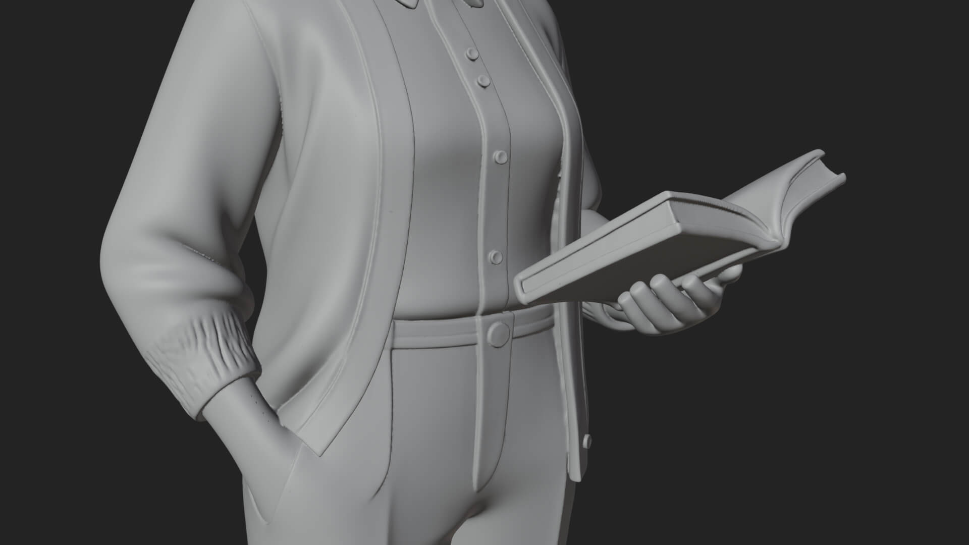 Teacher Woman Statue Design 4 3D Print Model 3D Model