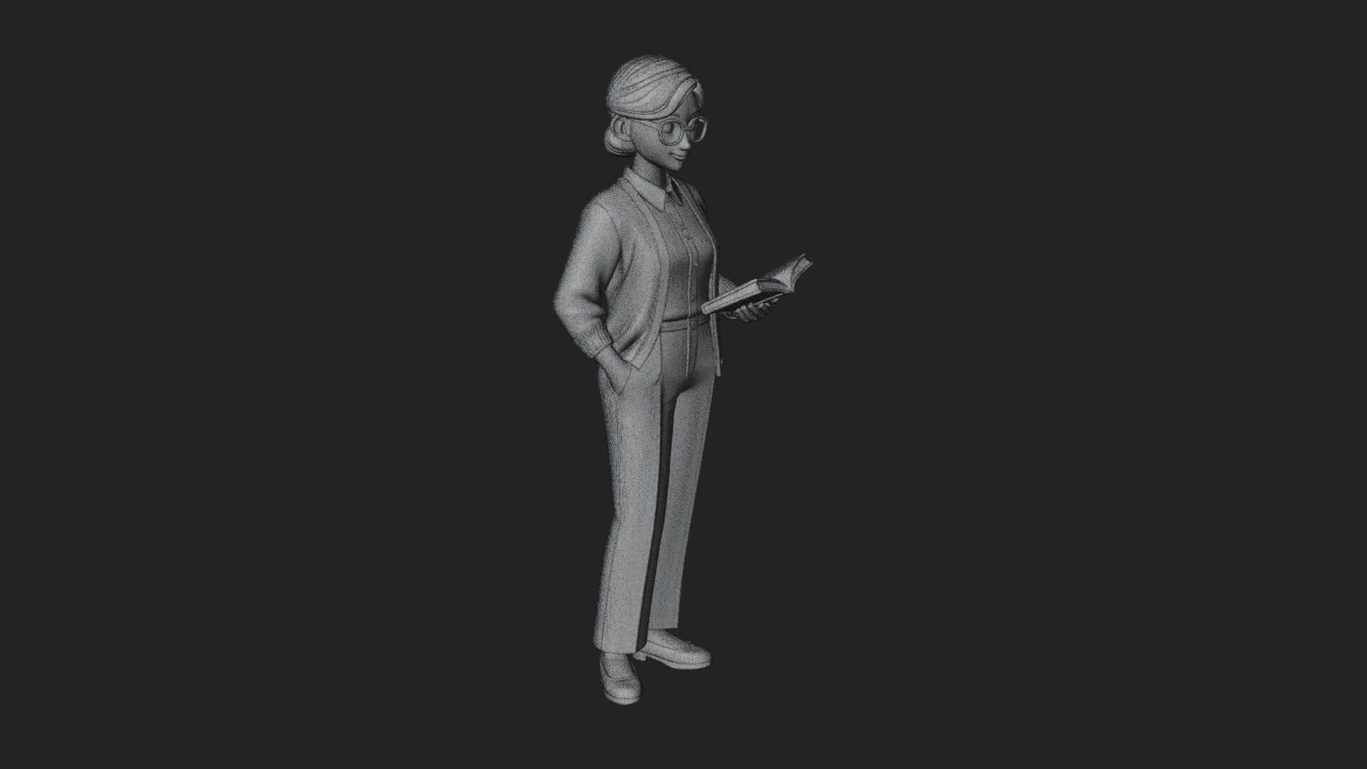 Teacher Woman Statue Design 4 3D Print Model 3D Model