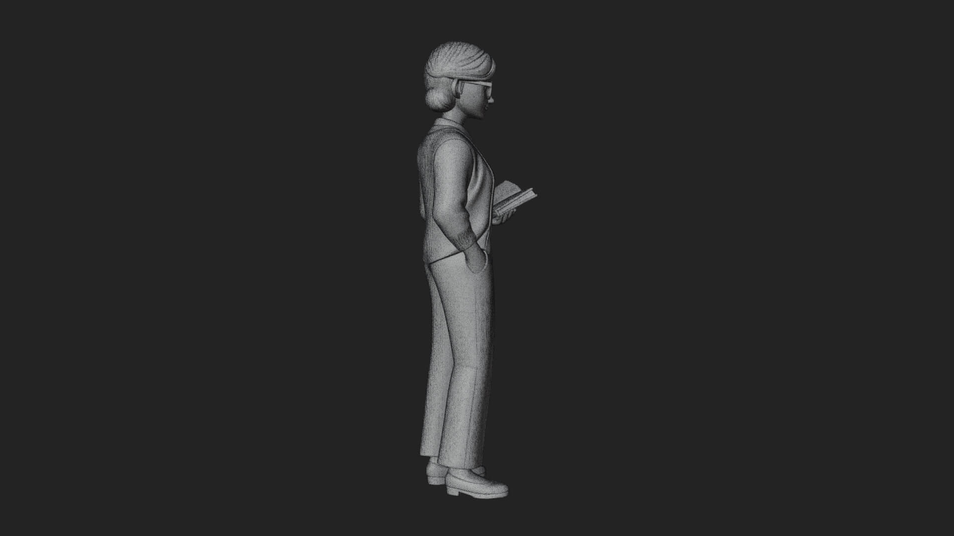 Teacher Woman Statue Design 4 3D Print Model 3D Model