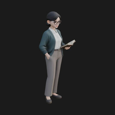 Teacher Woman Statue Design 4 3D Print Model