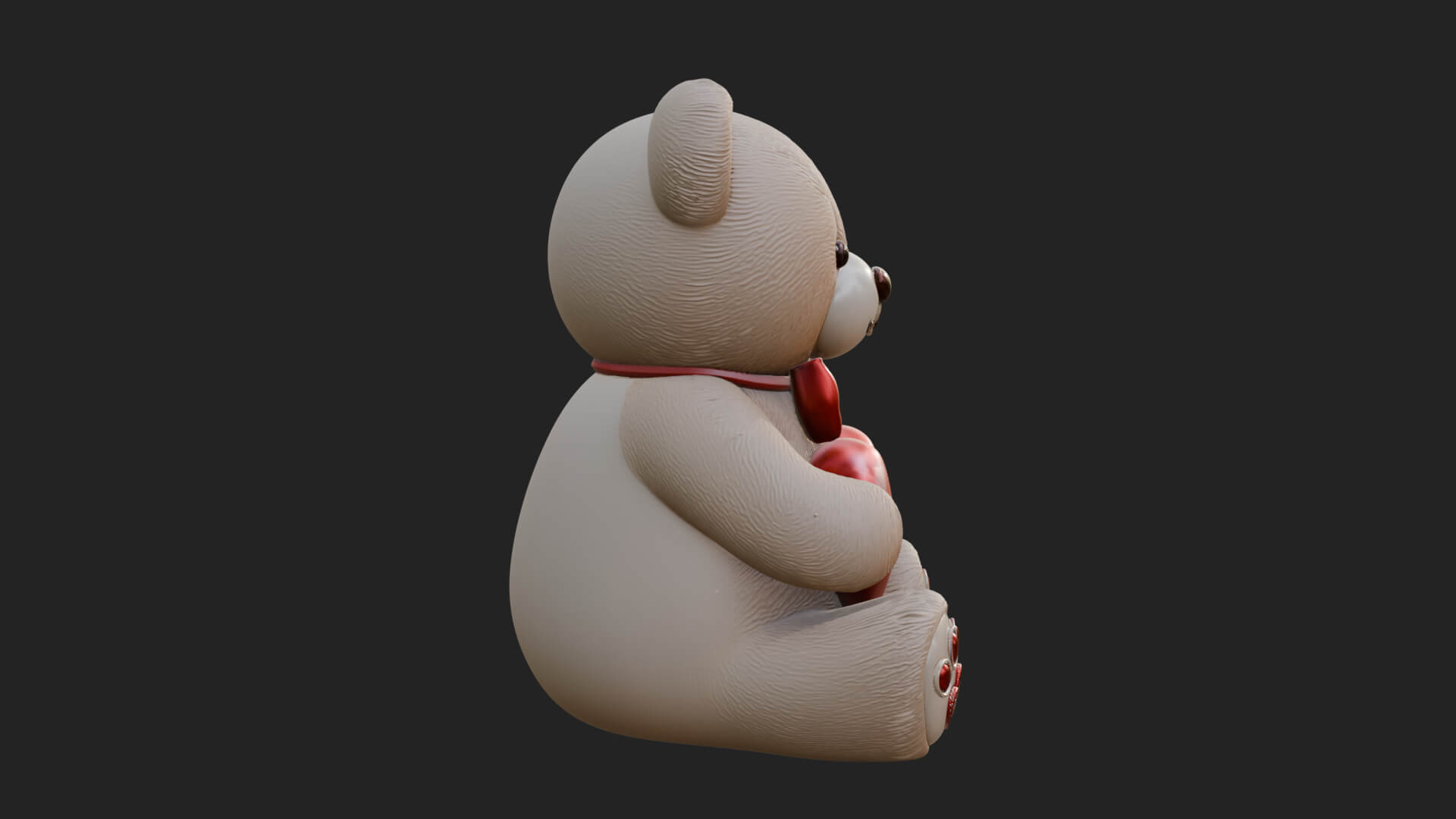 Teddy Bear with Heart Statue Design 5 3D Print Model 3D Model