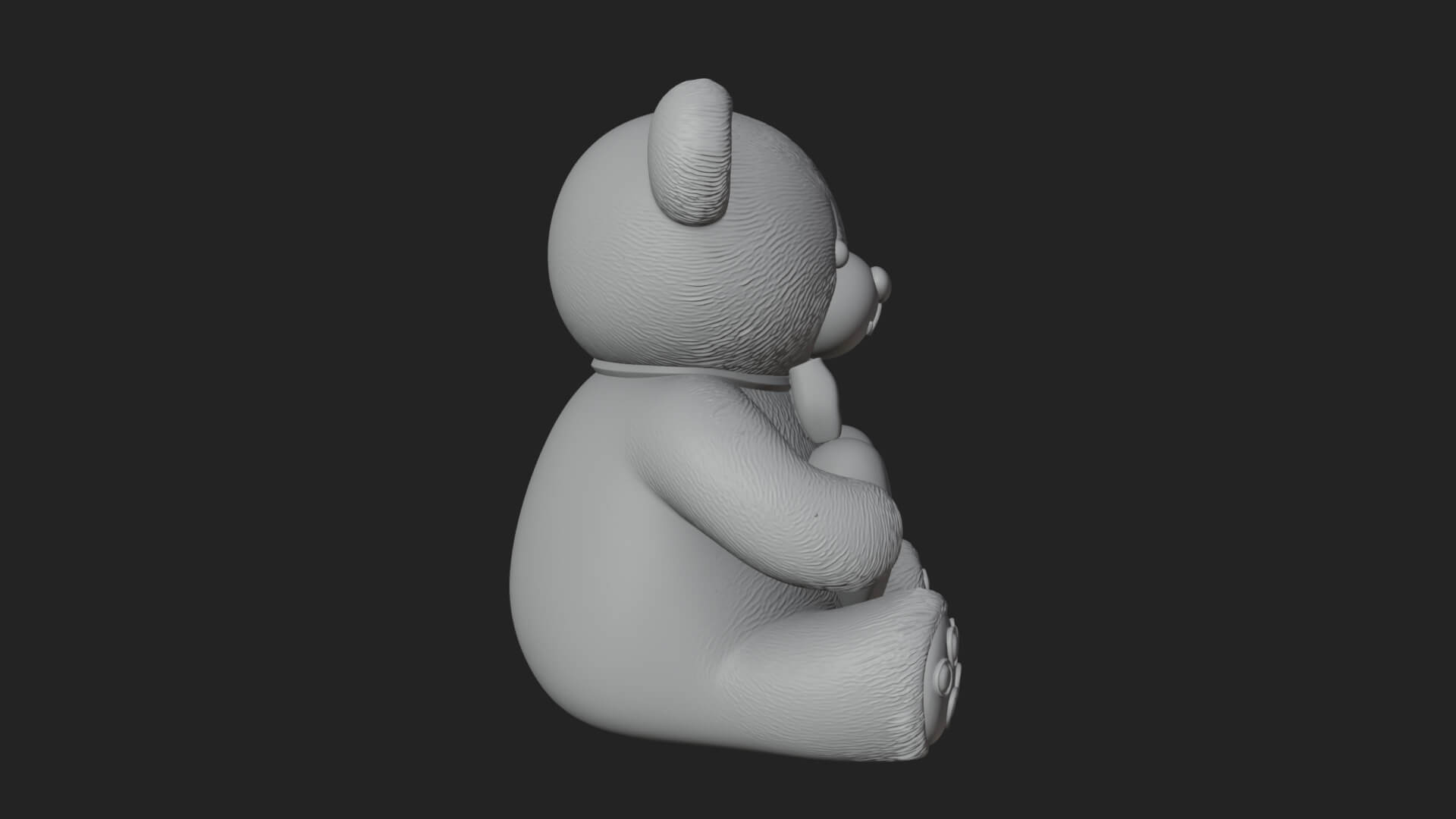 Teddy Bear with Heart Statue Design 5 3D Print Model 3D Model
