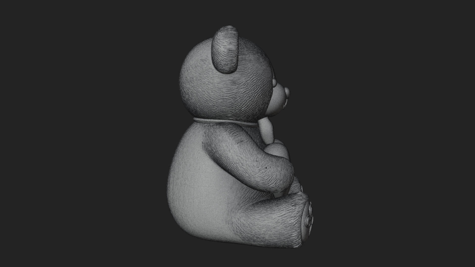 Teddy Bear with Heart Statue Design 5 3D Print Model 3D Model