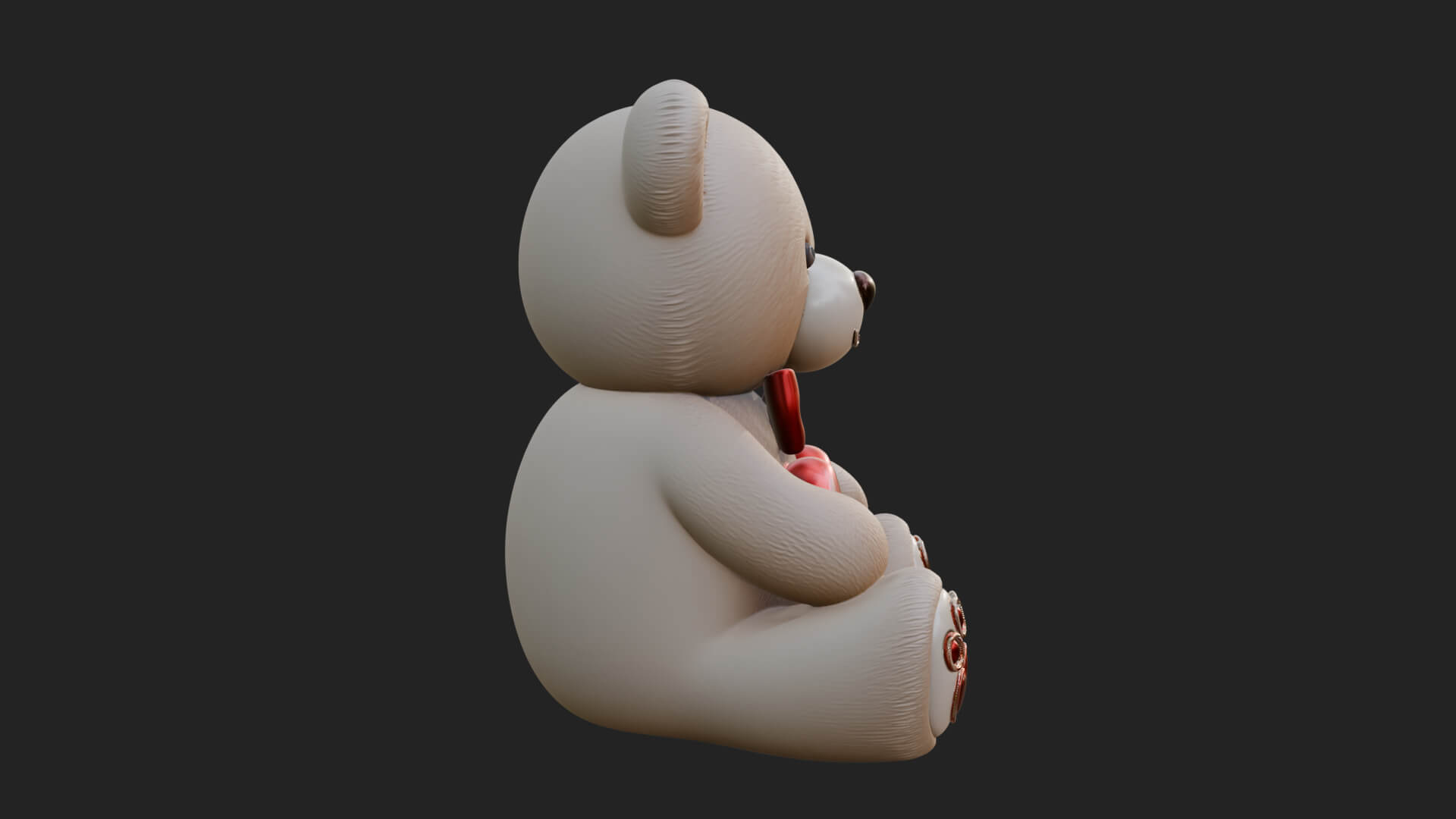 Teddy Bear with Heart Statue Design 6 3D Print Model 3D Model