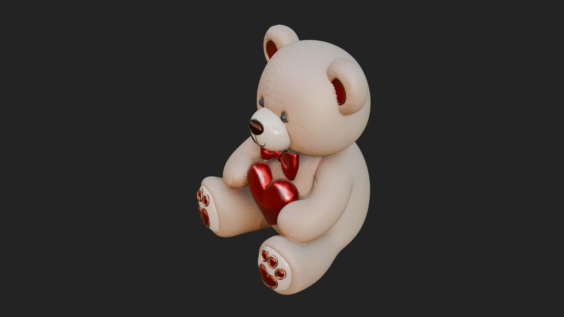 Teddy Bear with Heart Statue Design 6 3D Print Model 3D Model