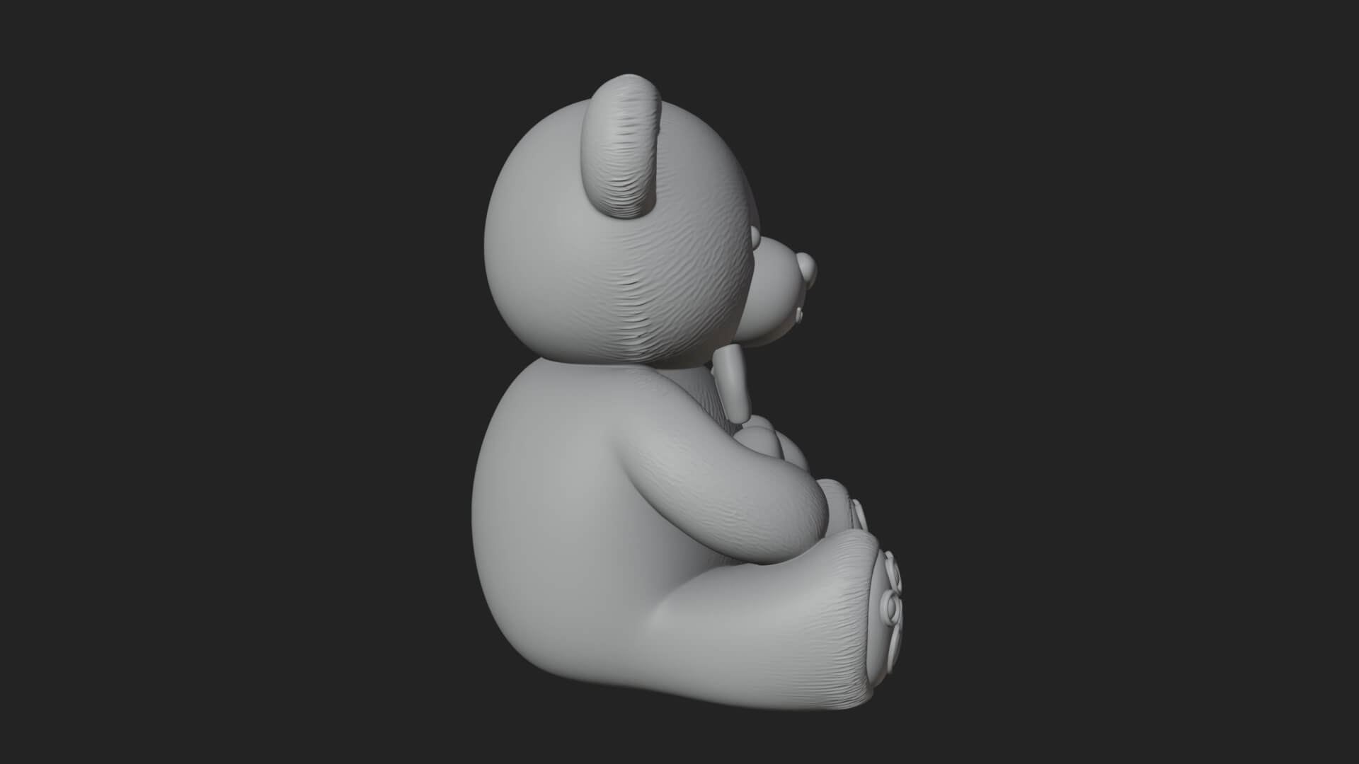 Teddy Bear with Heart Statue Design 6 3D Print Model 3D Model