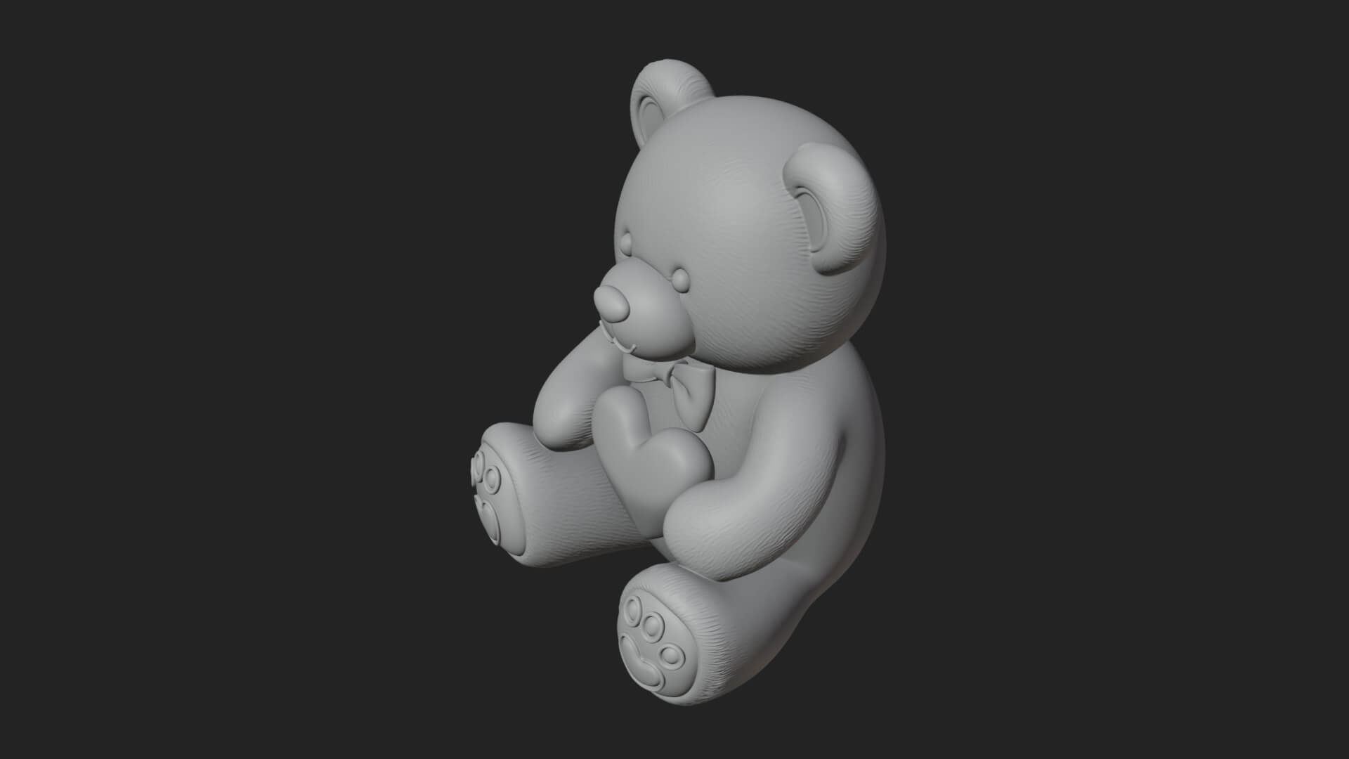 Teddy Bear with Heart Statue Design 6 3D Print Model 3D Model
