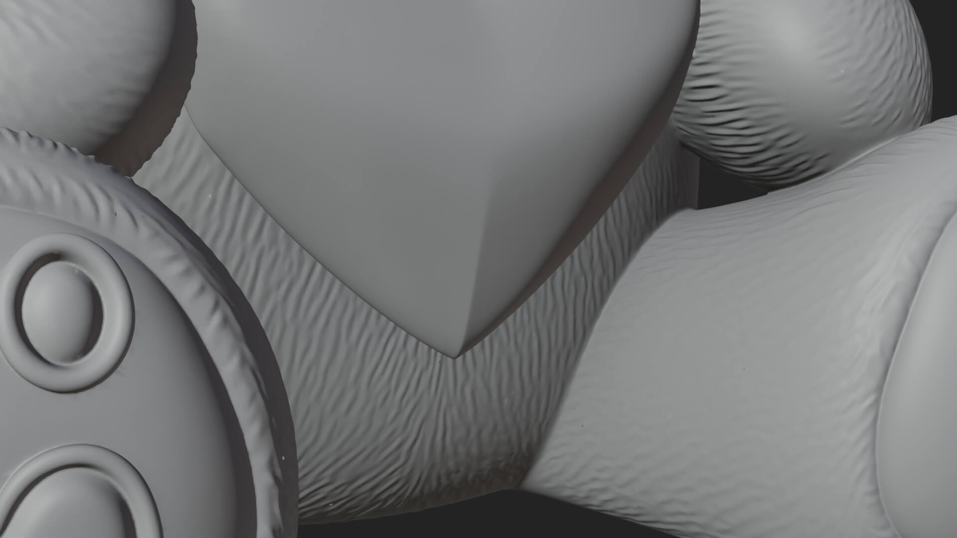 Teddy Bear with Heart Statue Design 6 3D Print Model 3D Model