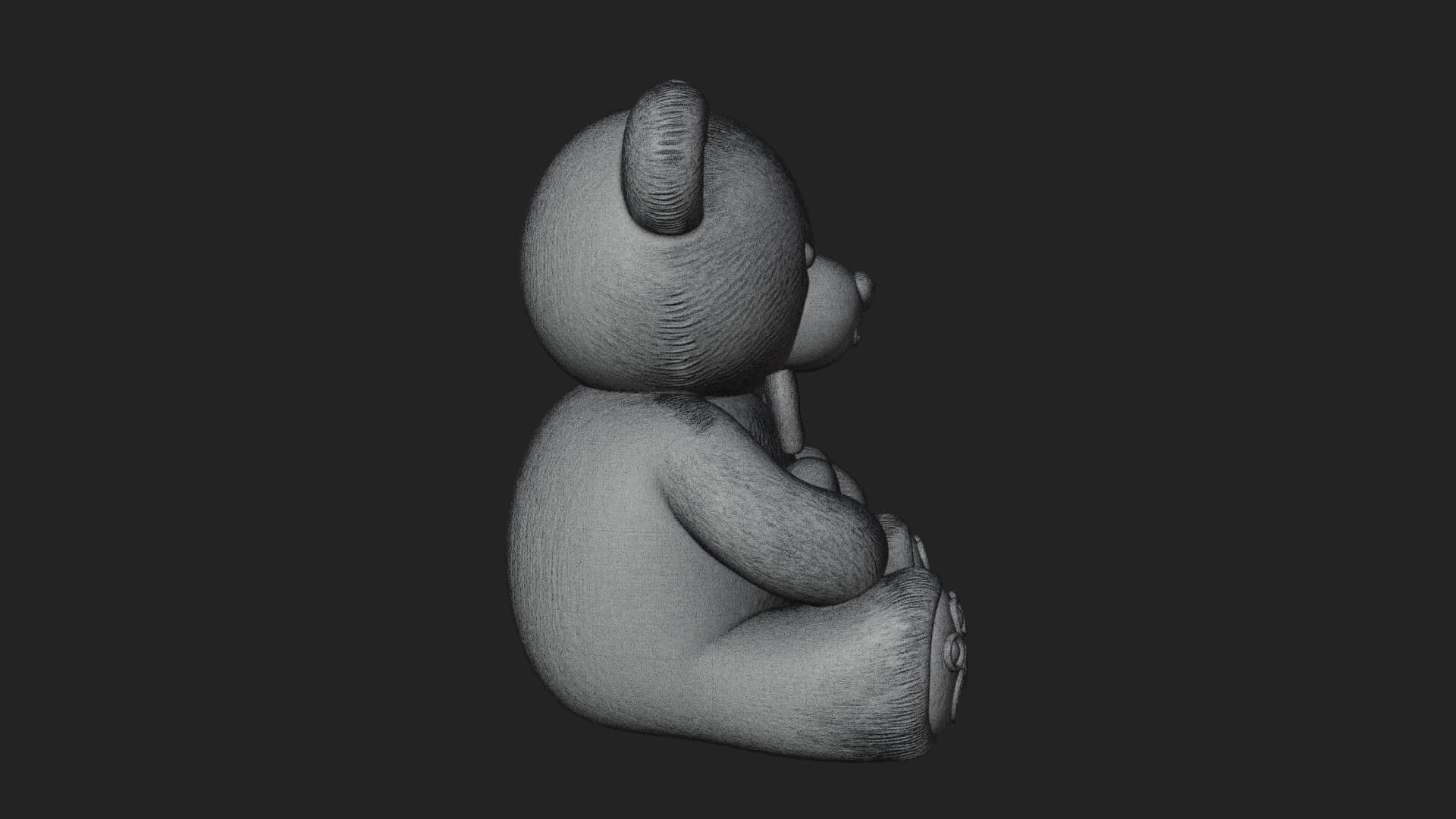 Teddy Bear with Heart Statue Design 6 3D Print Model 3D Model
