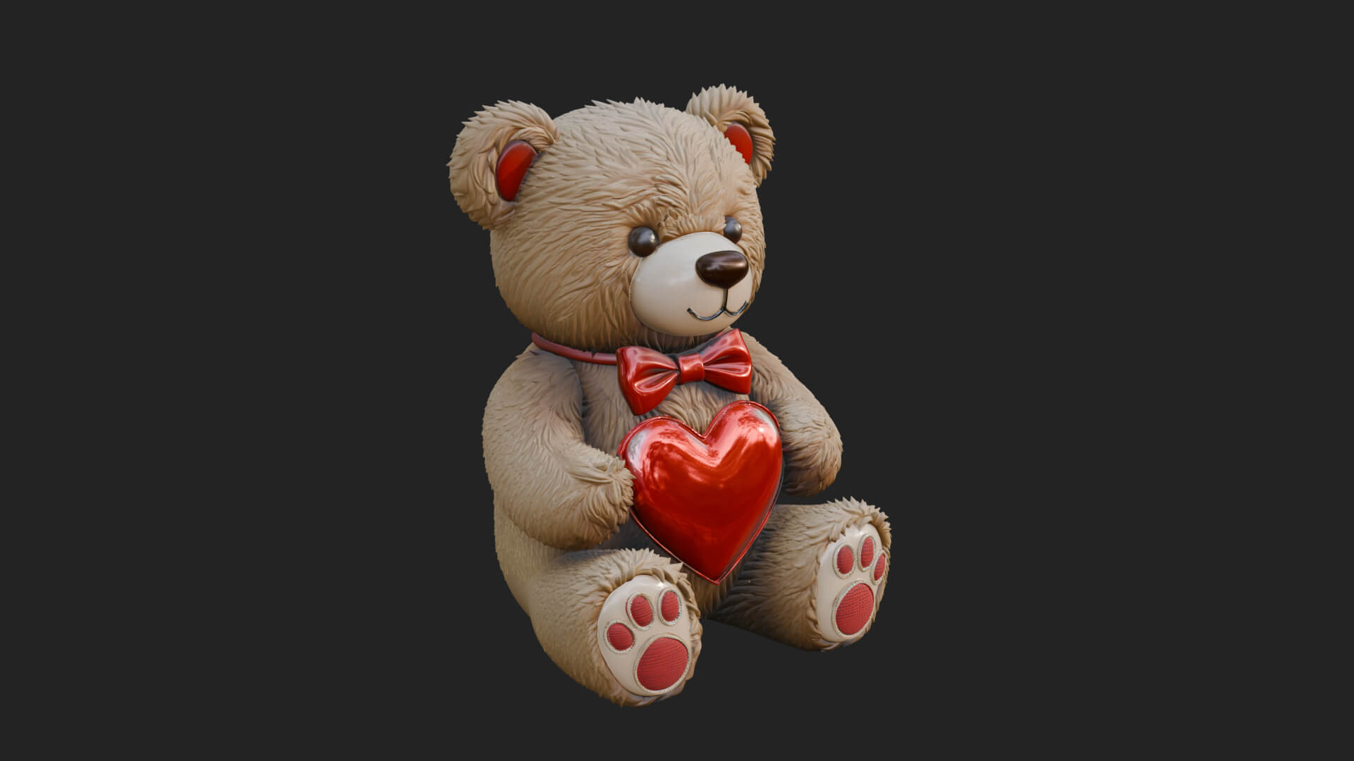 Teddy Bear with Heart Statue Design 7 3D Print Model 3D Model