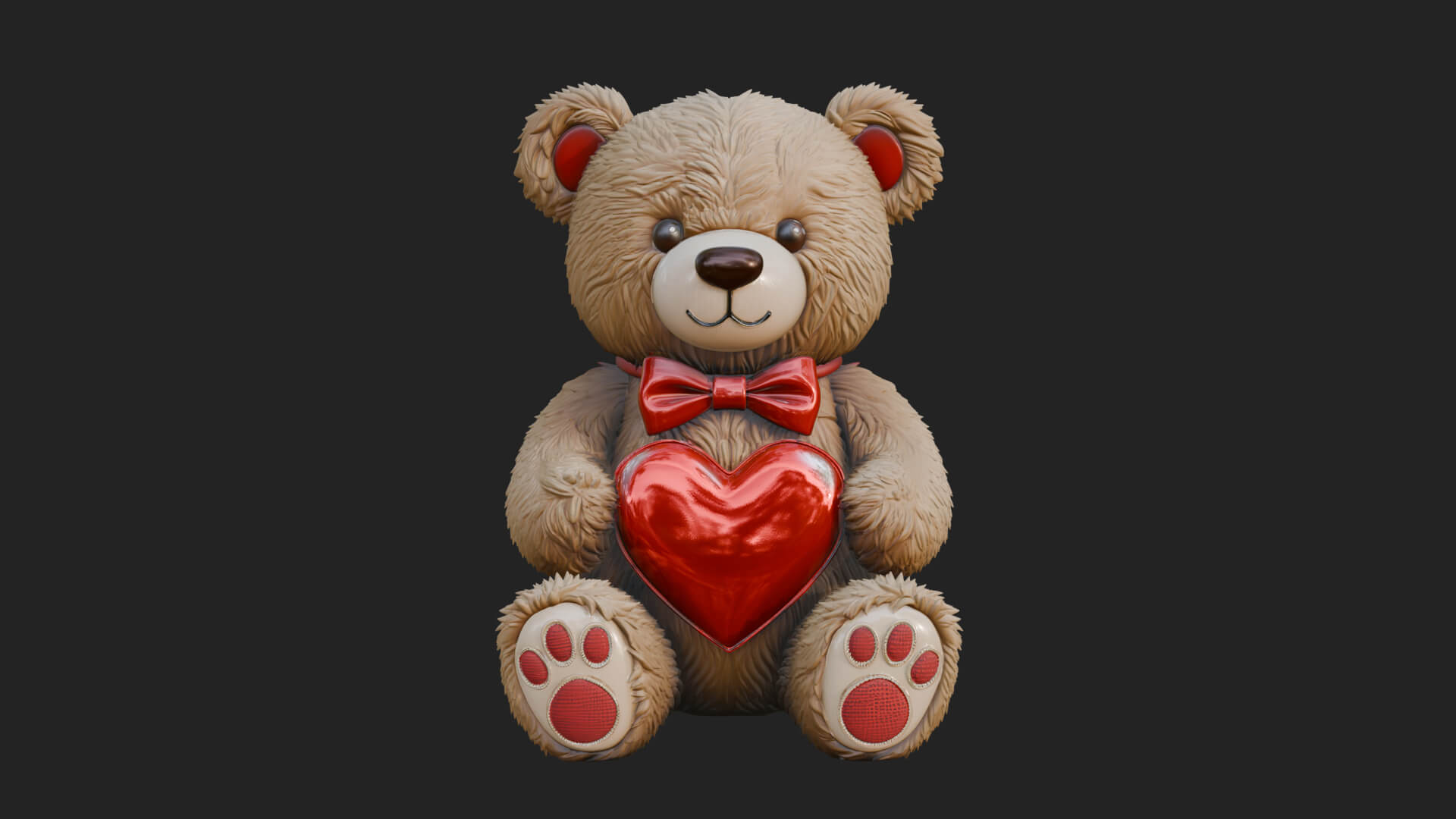 Teddy Bear with Heart Statue Design 7 3D Print Model 3D Model