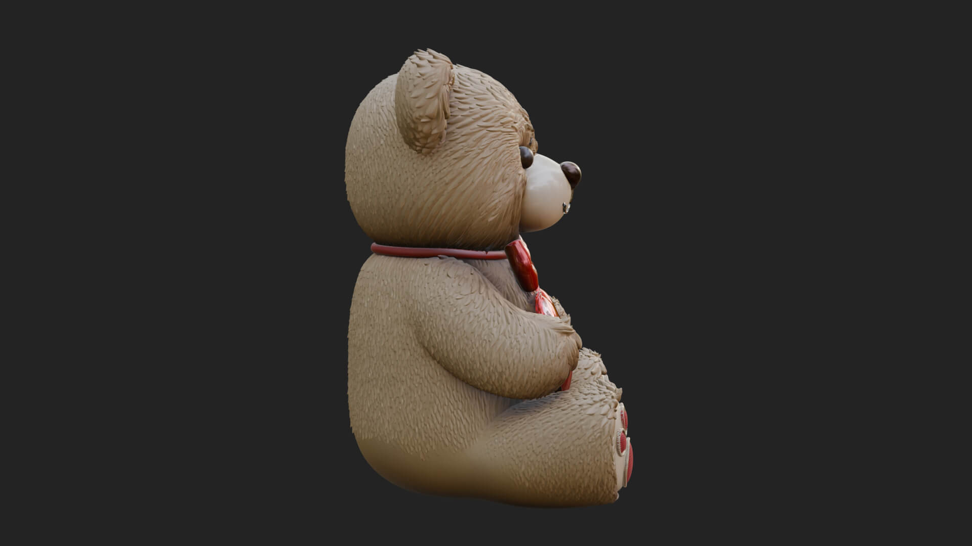 Teddy Bear with Heart Statue Design 7 3D Print Model 3D Model