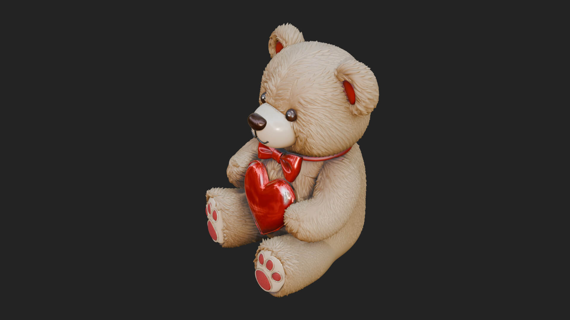 Teddy Bear with Heart Statue Design 7 3D Print Model 3D Model