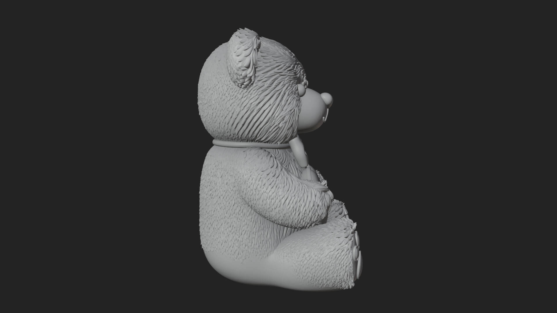 Teddy Bear with Heart Statue Design 7 3D Print Model 3D Model