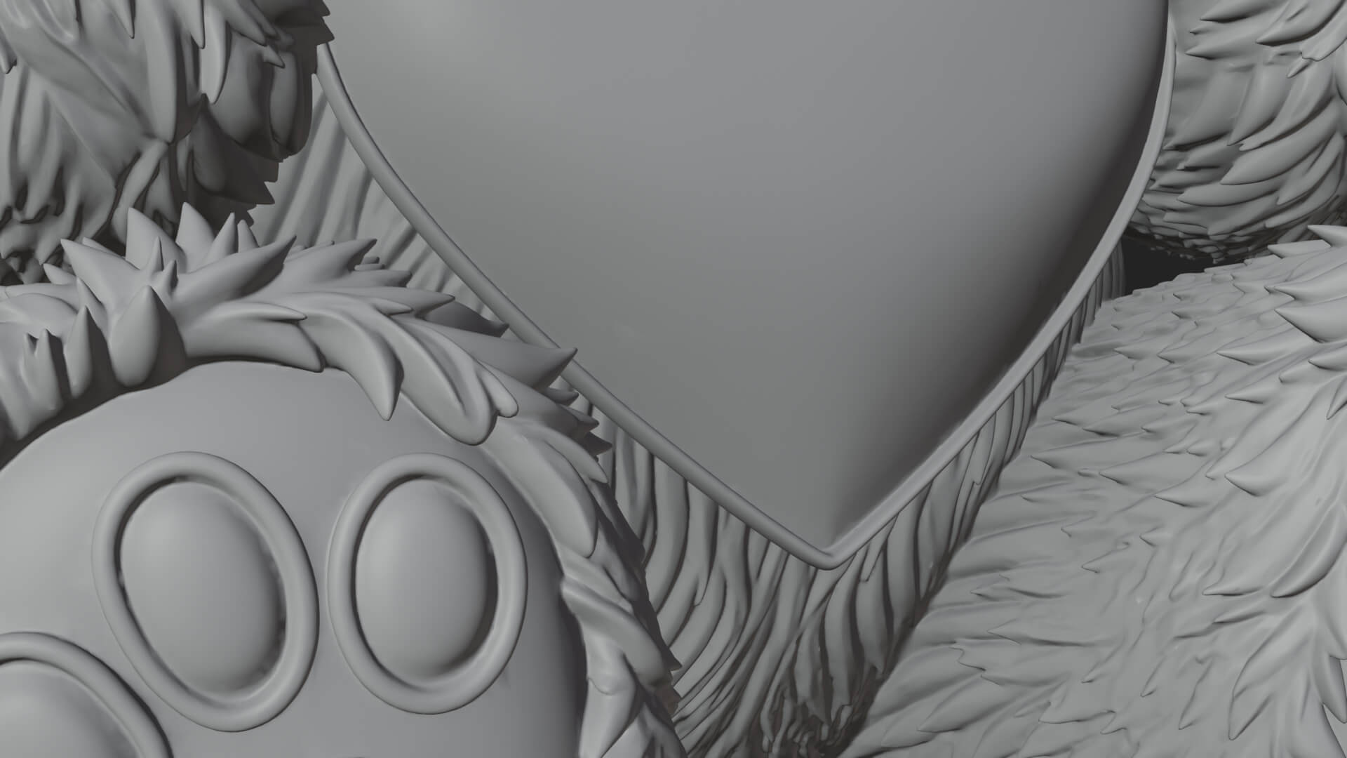 Teddy Bear with Heart Statue Design 7 3D Print Model 3D Model