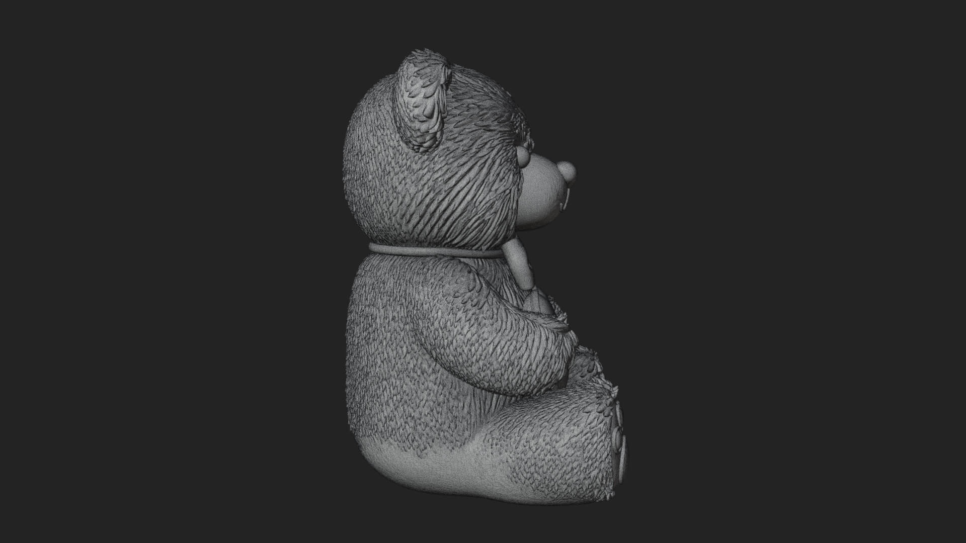 Teddy Bear with Heart Statue Design 7 3D Print Model 3D Model