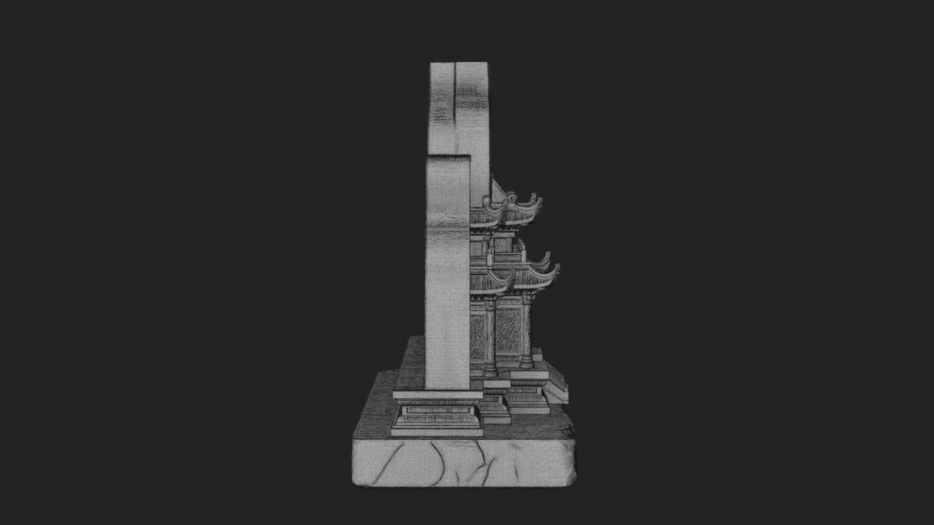 Temple Shrine Relief Plaque Design 1 3D Print Model 3D Model