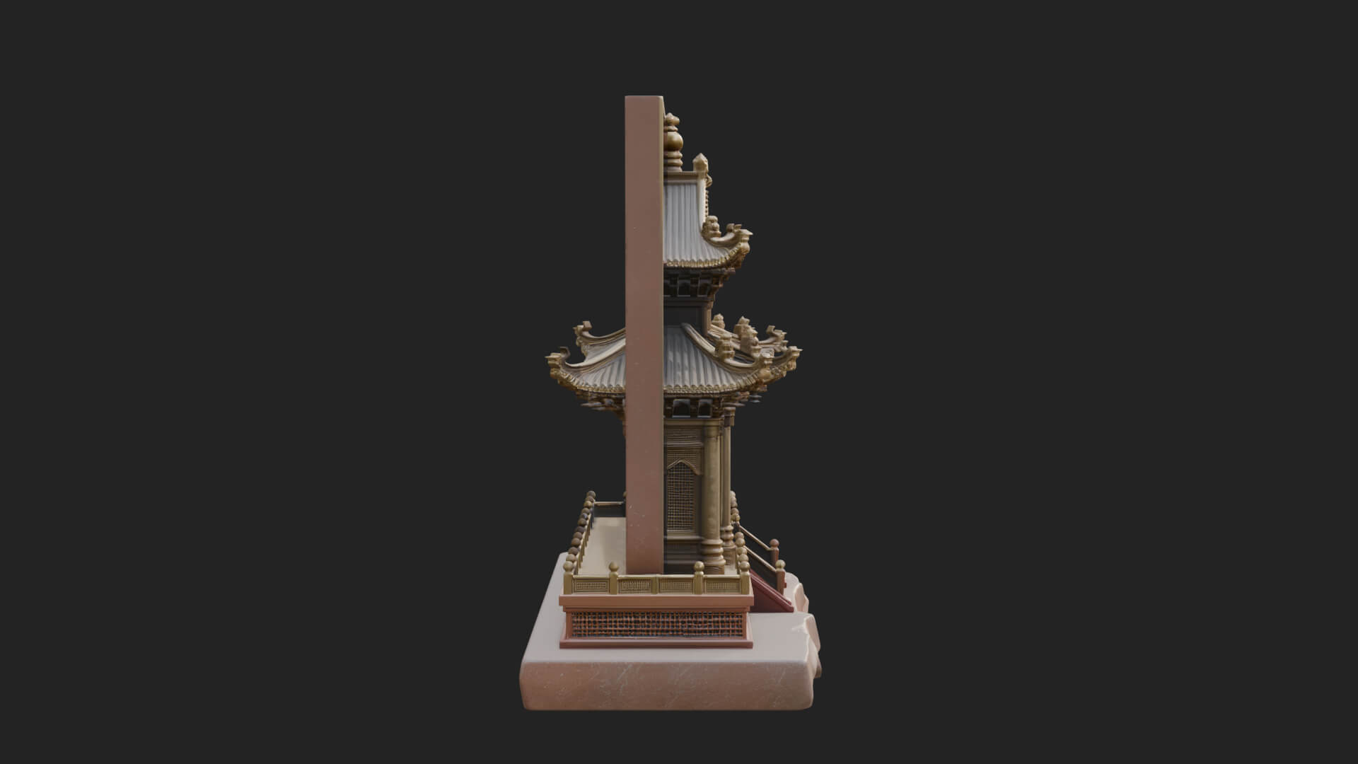 Temple Shrine Relief Plaque Design 2 3D Print Model 3D Model