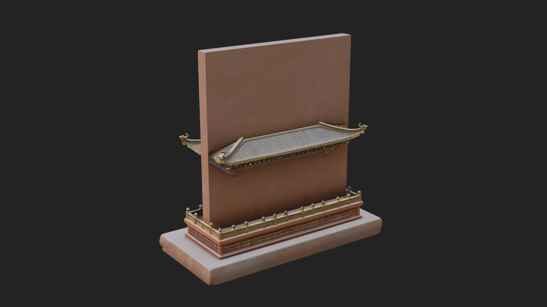 Temple Shrine Relief Plaque Design 2 3D Print Model 3D Model