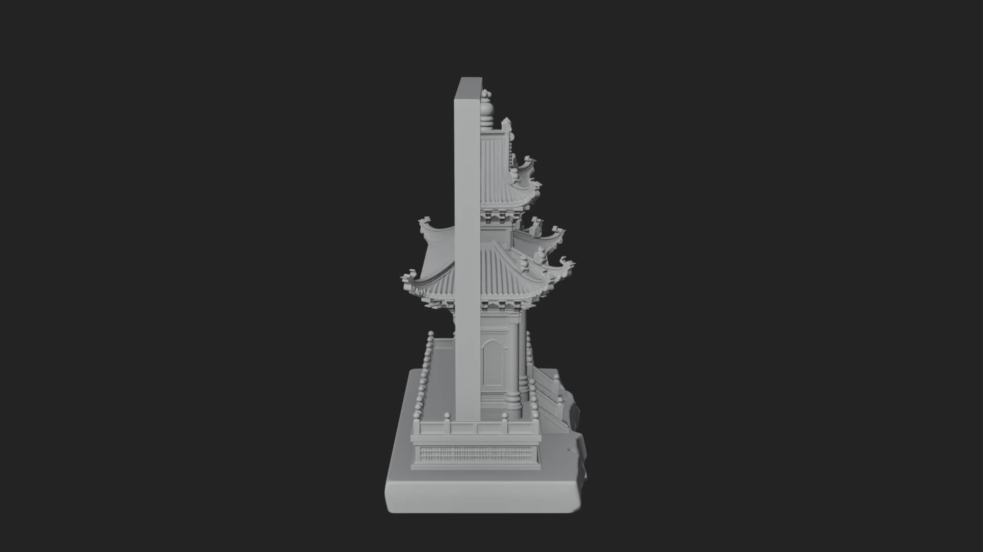 Temple Shrine Relief Plaque Design 2 3D Print Model 3D Model
