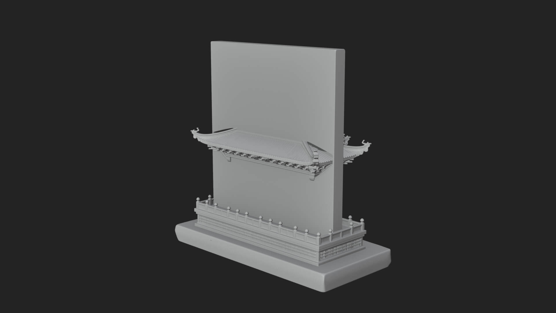 Temple Shrine Relief Plaque Design 2 3D Print Model 3D Model