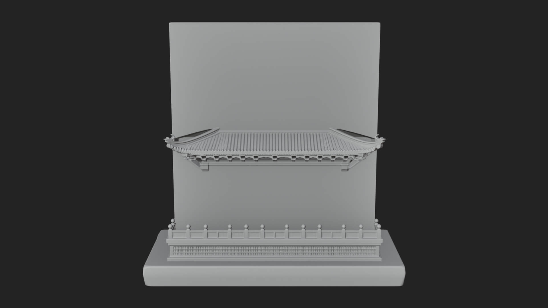 Temple Shrine Relief Plaque Design 2 3D Print Model 3D Model