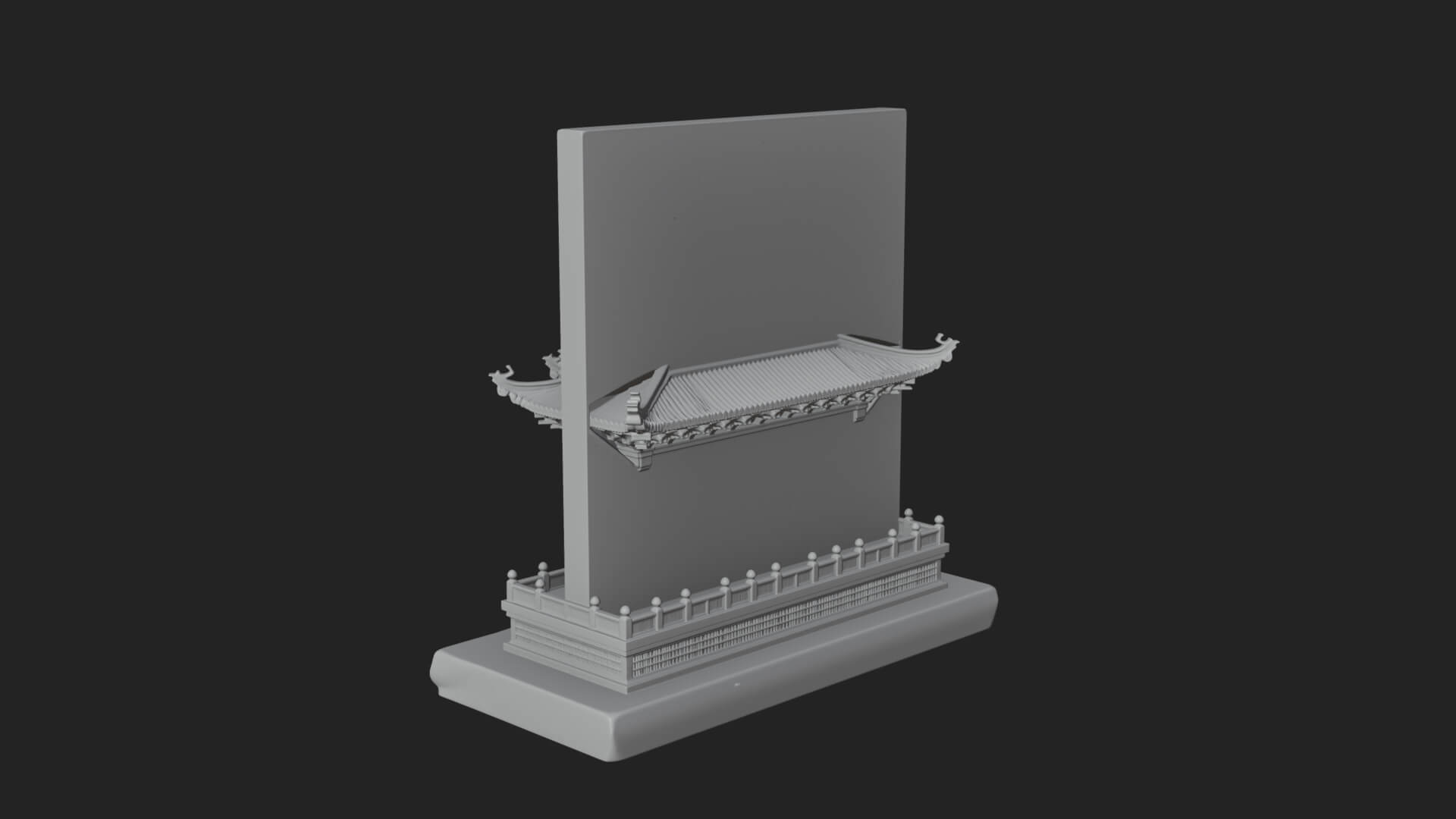 Temple Shrine Relief Plaque Design 2 3D Print Model 3D Model
