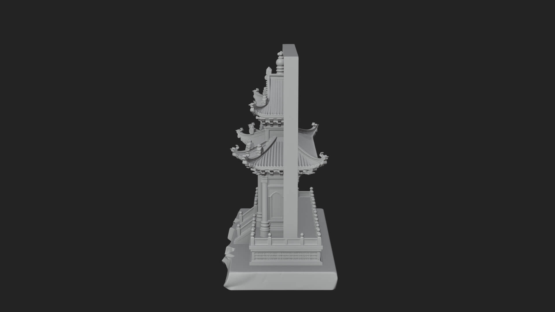 Temple Shrine Relief Plaque Design 2 3D Print Model 3D Model