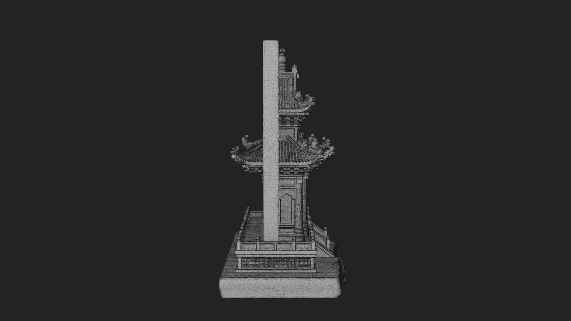 Temple Shrine Relief Plaque Design 2 3D Print Model 3D Model