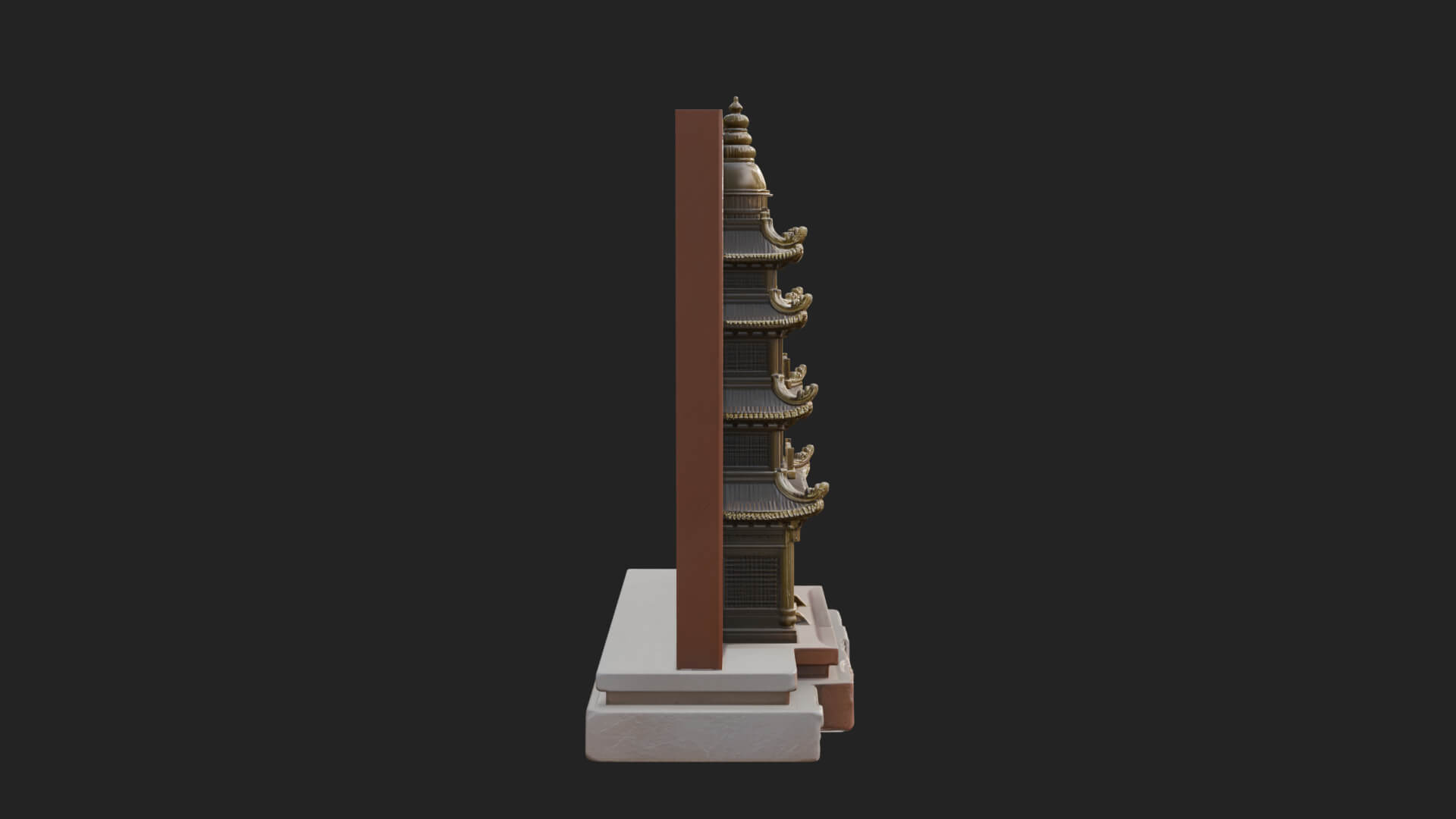 Temple Shrine Relief Plaque Design 3 3D Print Model 3D Model