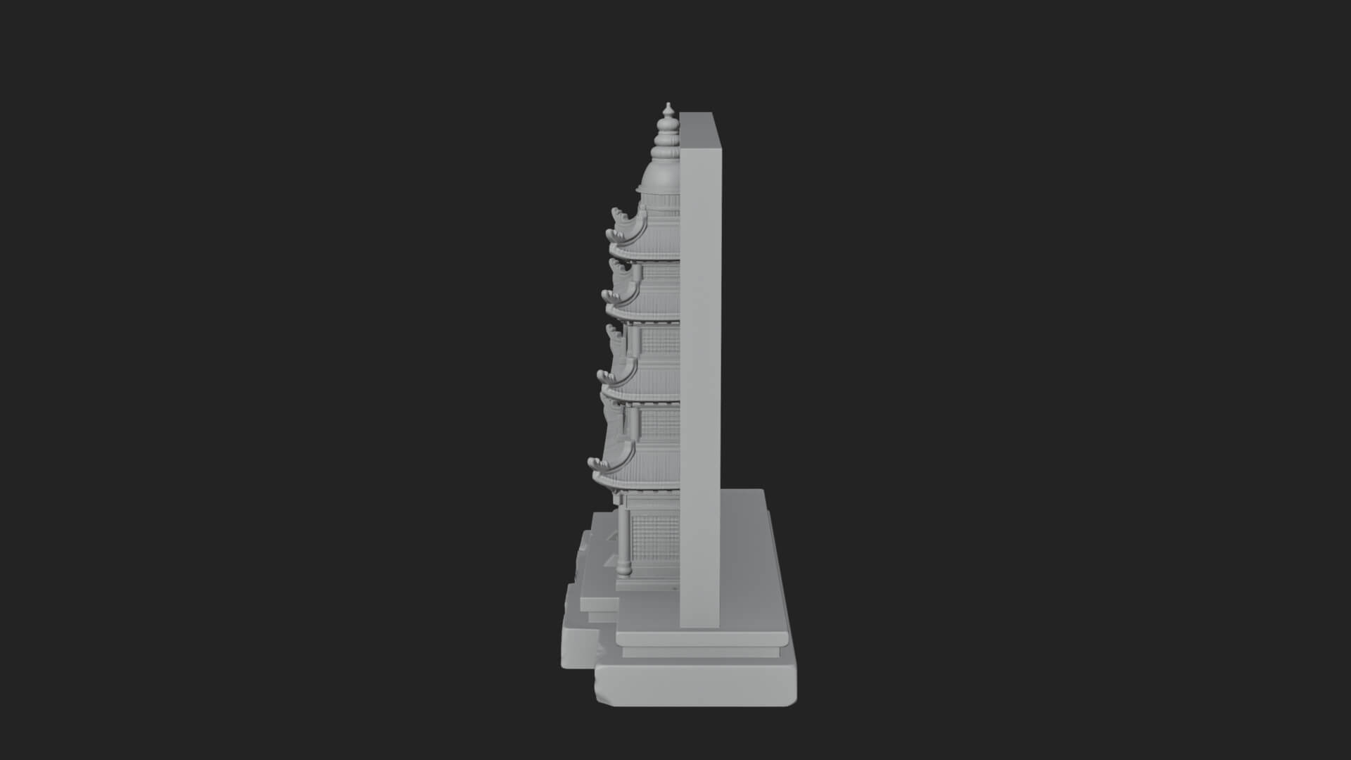 Temple Shrine Relief Plaque Design 3 3D Print Model 3D Model