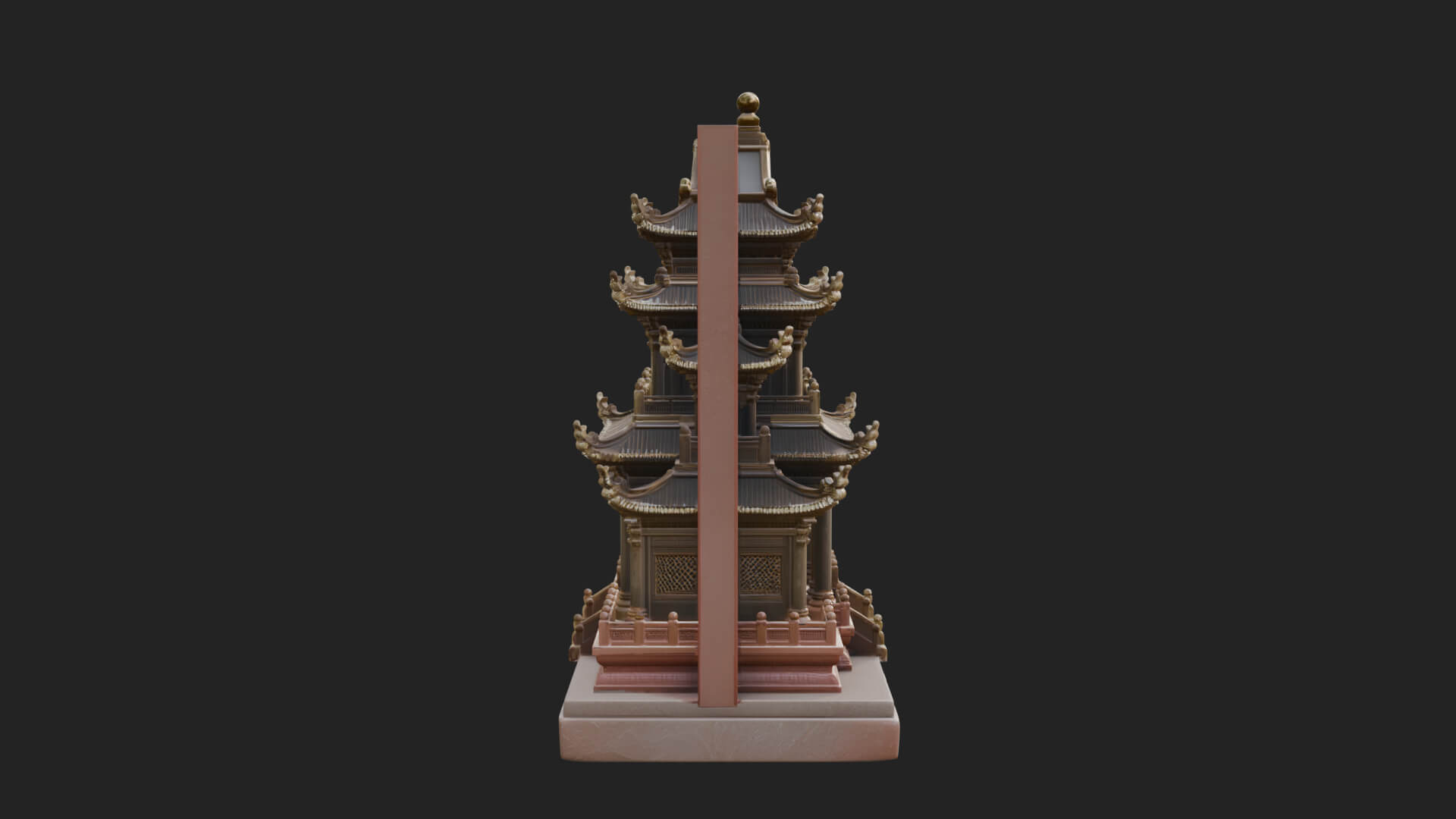Temple Shrine Relief Plaque Design 4 3D Print Model 3D Model