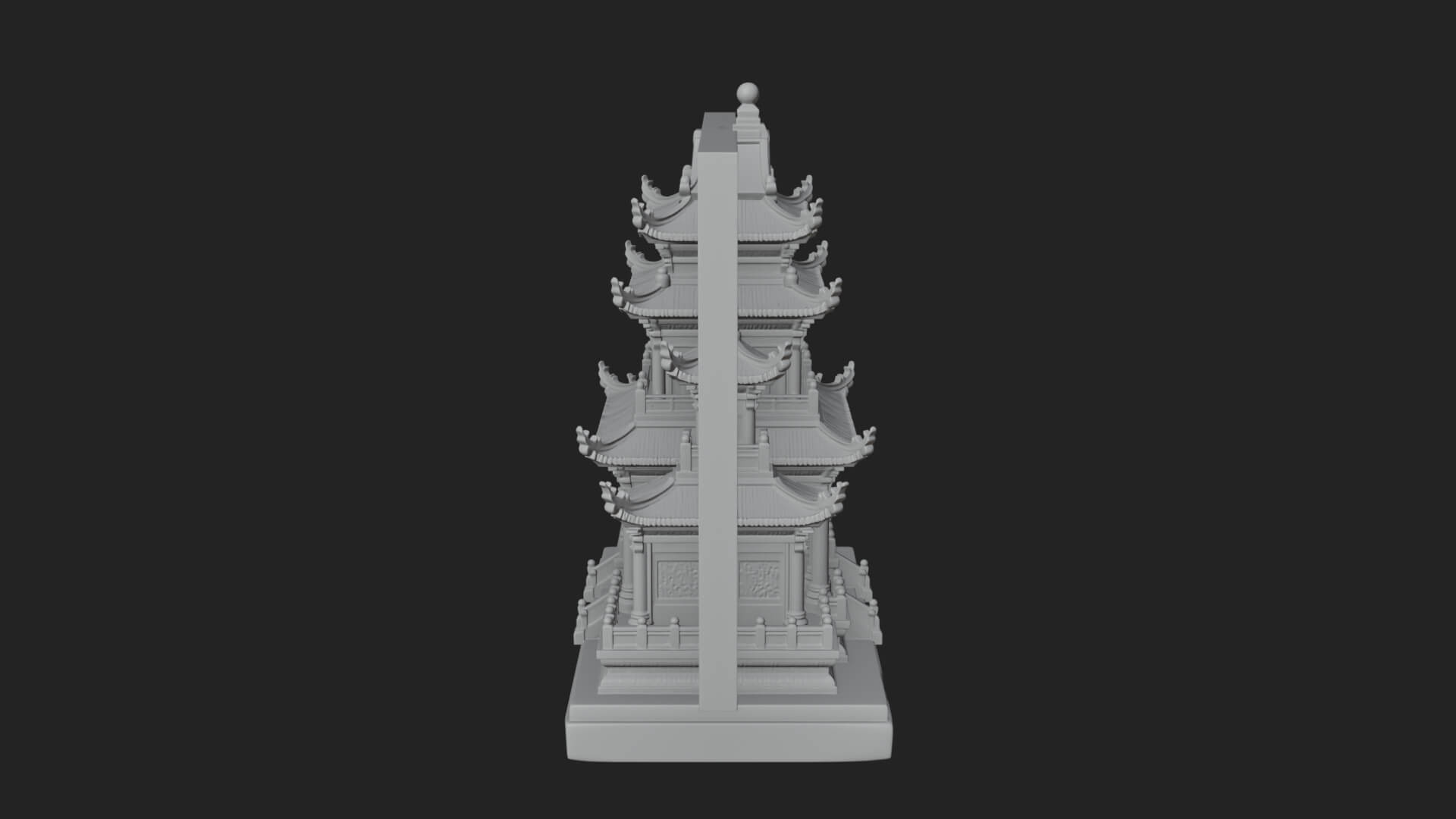 Temple Shrine Relief Plaque Design 4 3D Print Model 3D Model