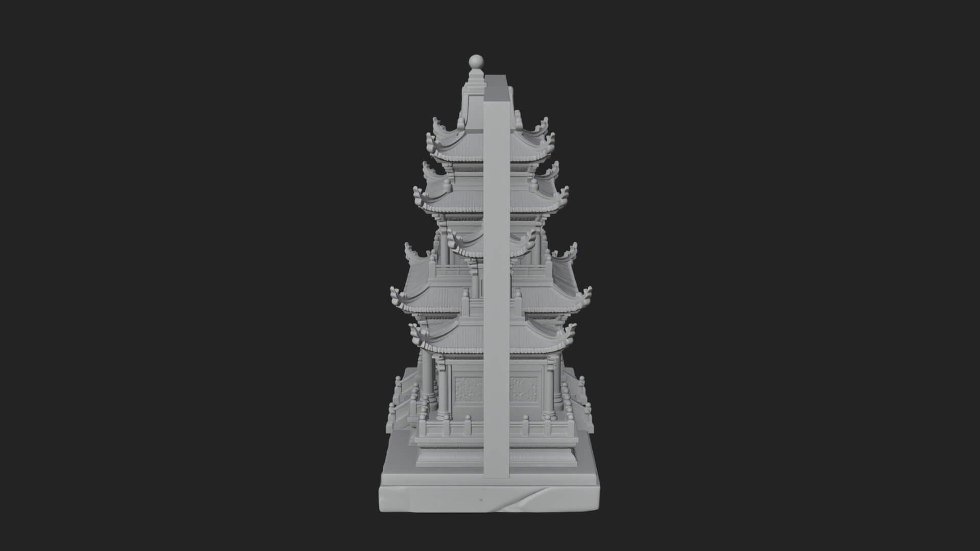 Temple Shrine Relief Plaque Design 4 3D Print Model 3D Model