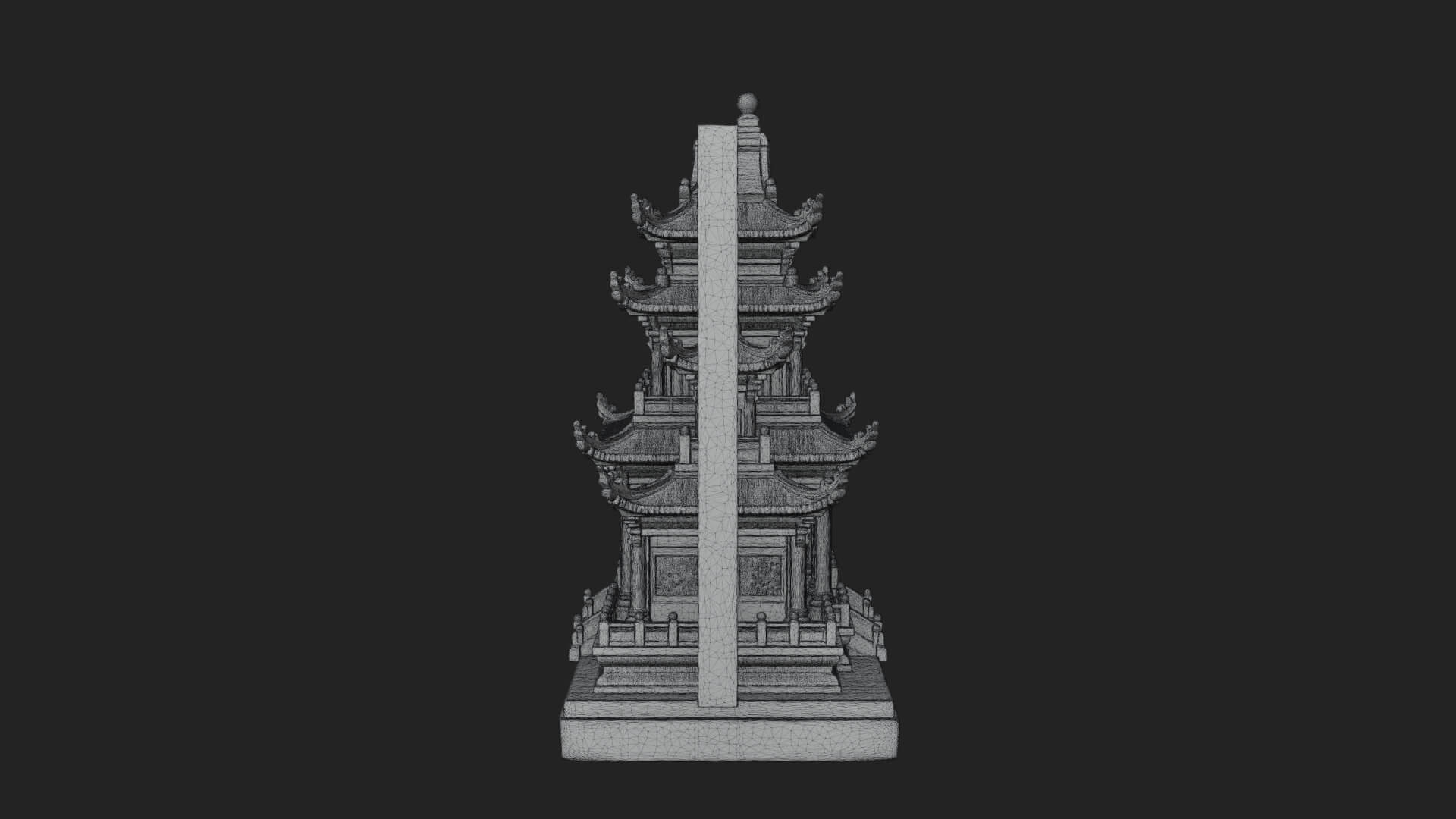 Temple Shrine Relief Plaque Design 4 3D Print Model 3D Model