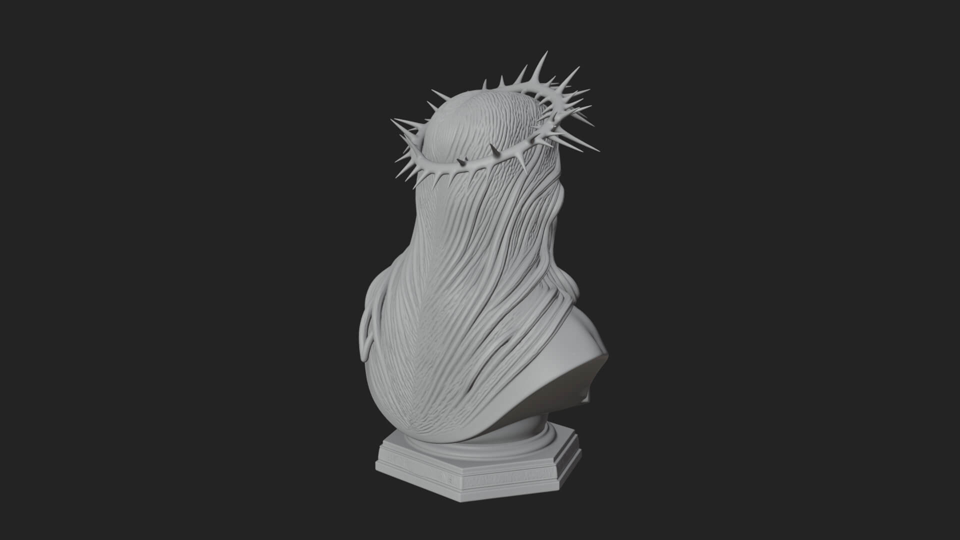 Thorn Crowned Christ Bust Statue Design 1 3D Print Model 3D Model