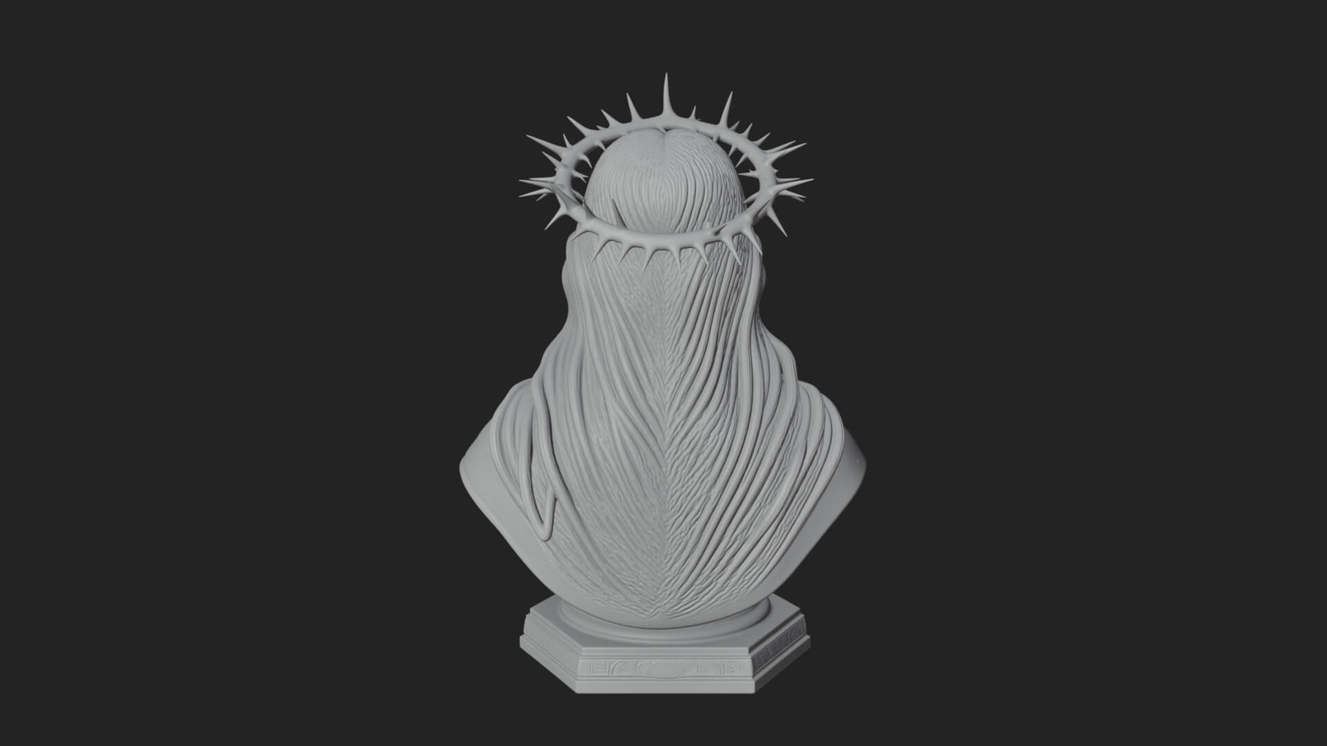 Thorn Crowned Christ Bust Statue Design 1 3D Print Model 3D Model