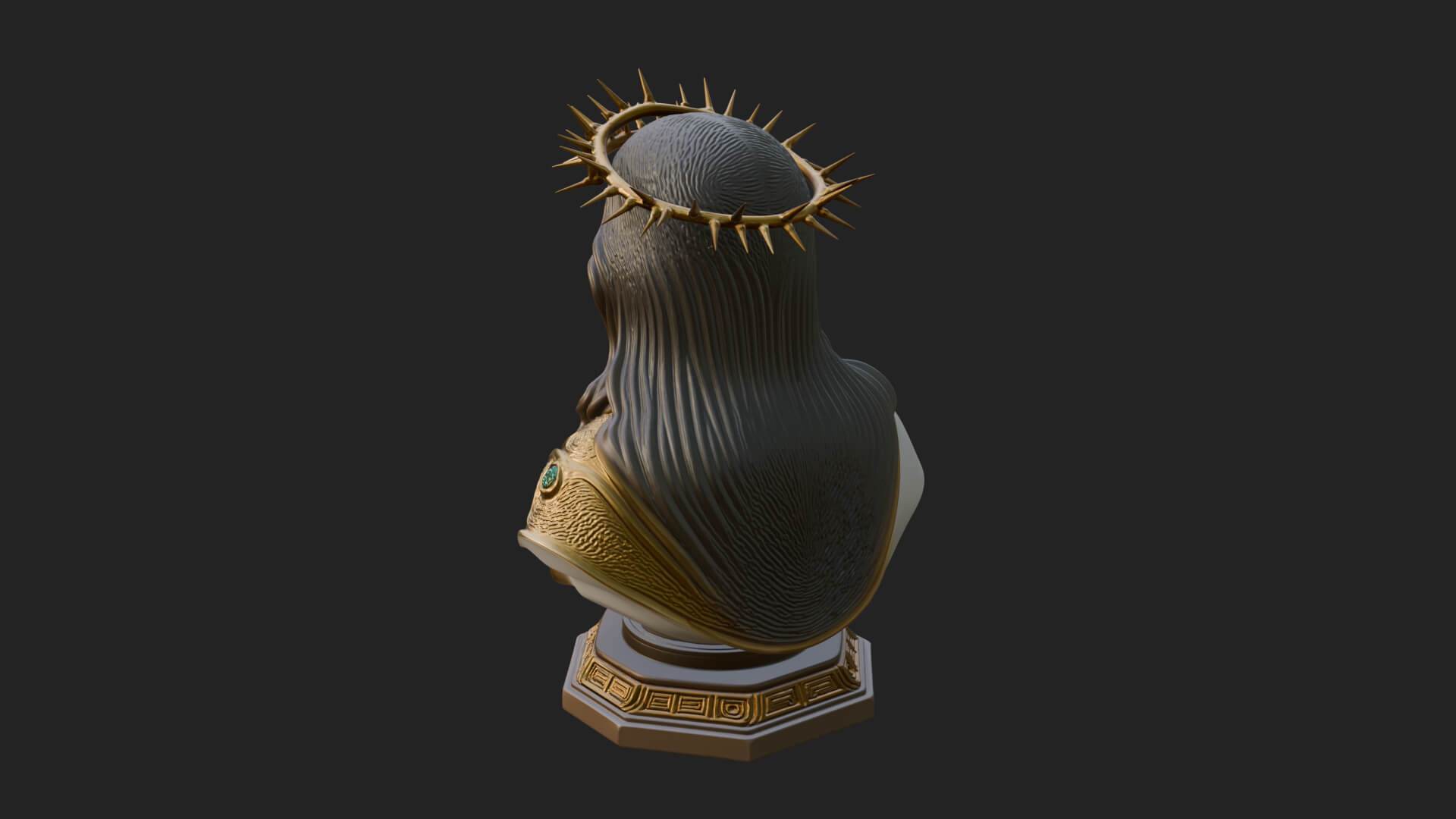 Thorn Crowned Christ Bust Statue Design 2 3D Print Model 3D Model