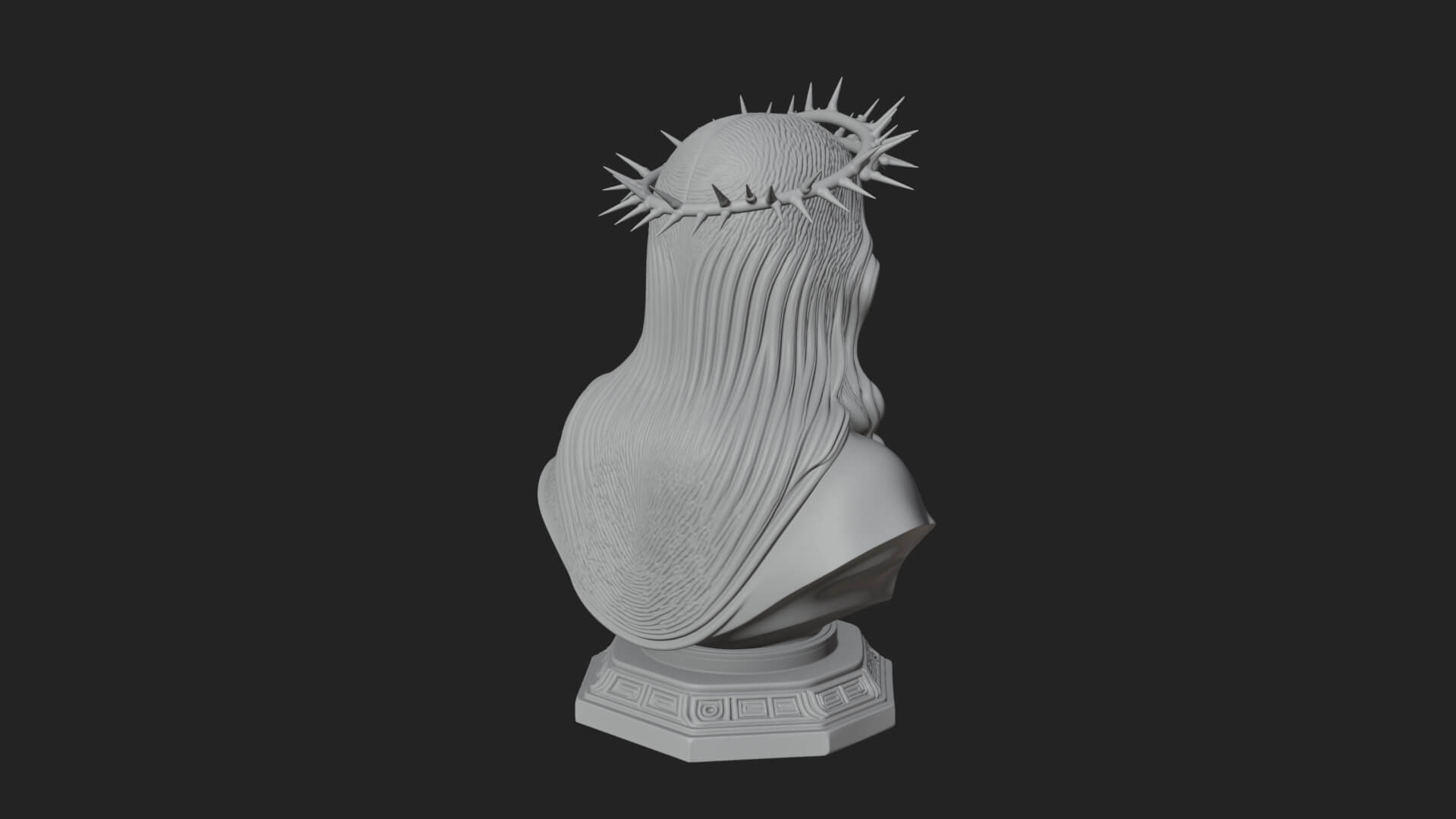 Thorn Crowned Christ Bust Statue Design 2 3D Print Model 3D Model