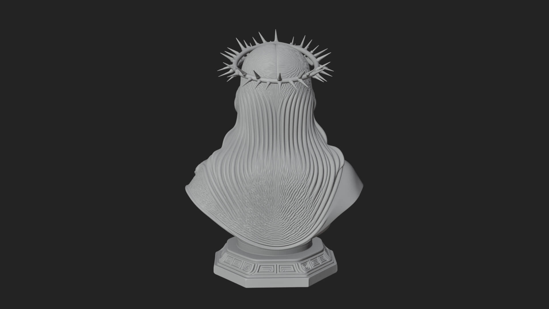 Thorn Crowned Christ Bust Statue Design 2 3D Print Model 3D Model