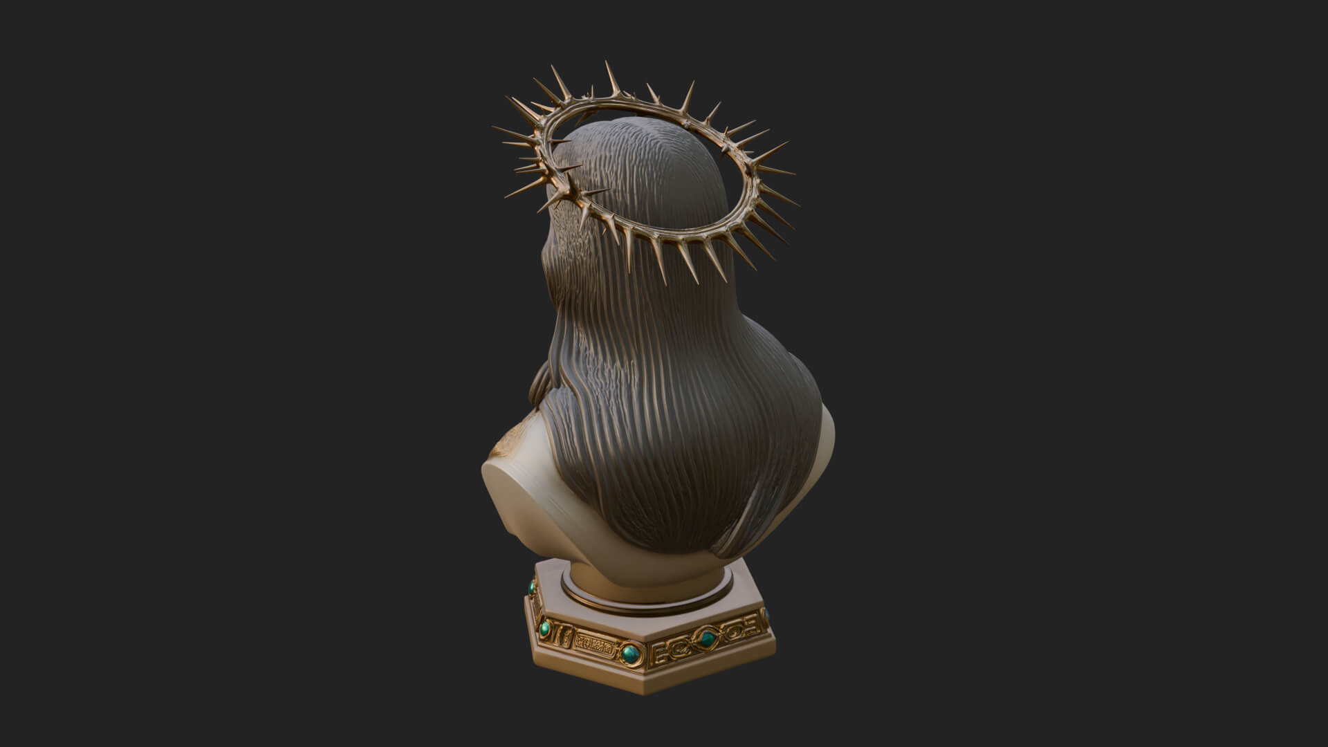 Thorn Crowned Christ Bust Statue Design 3 3D Print Model 3D Model