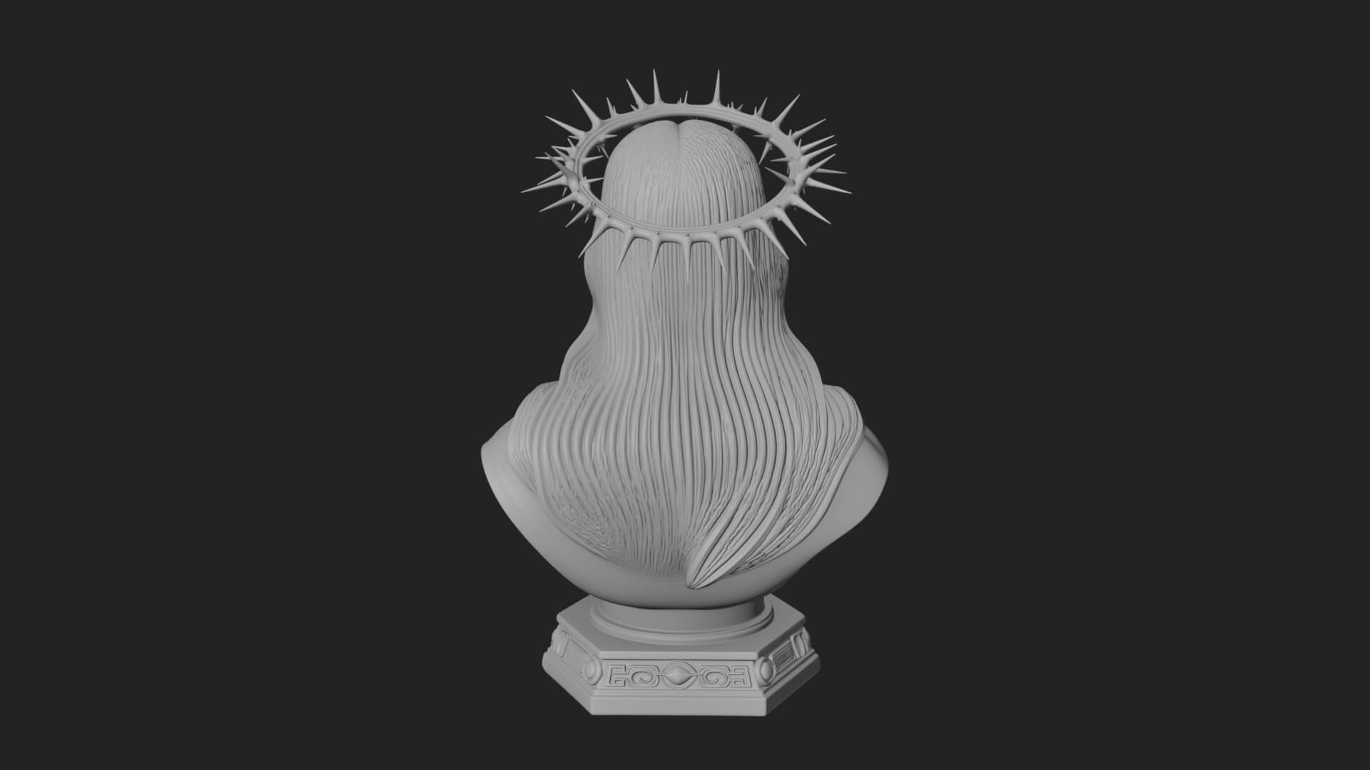 Thorn Crowned Christ Bust Statue Design 3 3D Print Model 3D Model