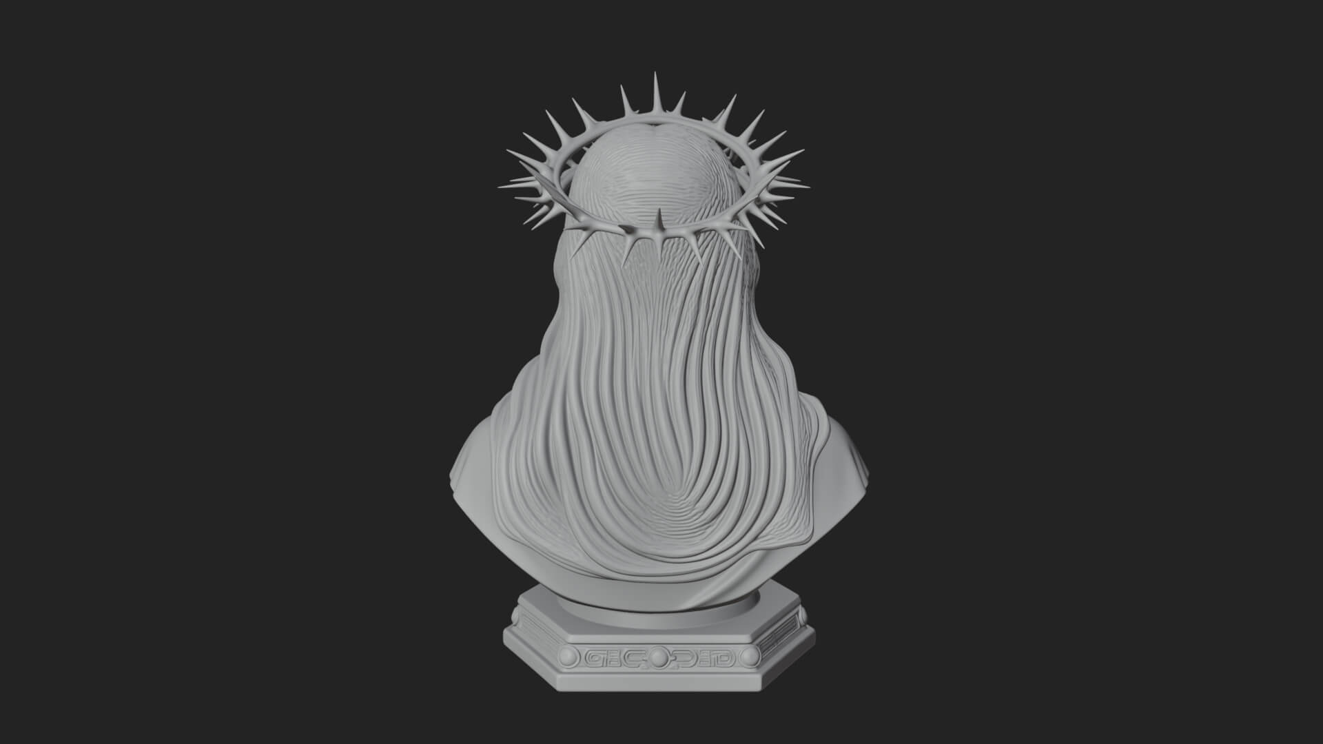 Thorn Crowned Christ Bust Statue Design 4 3D Print Model 3D Model